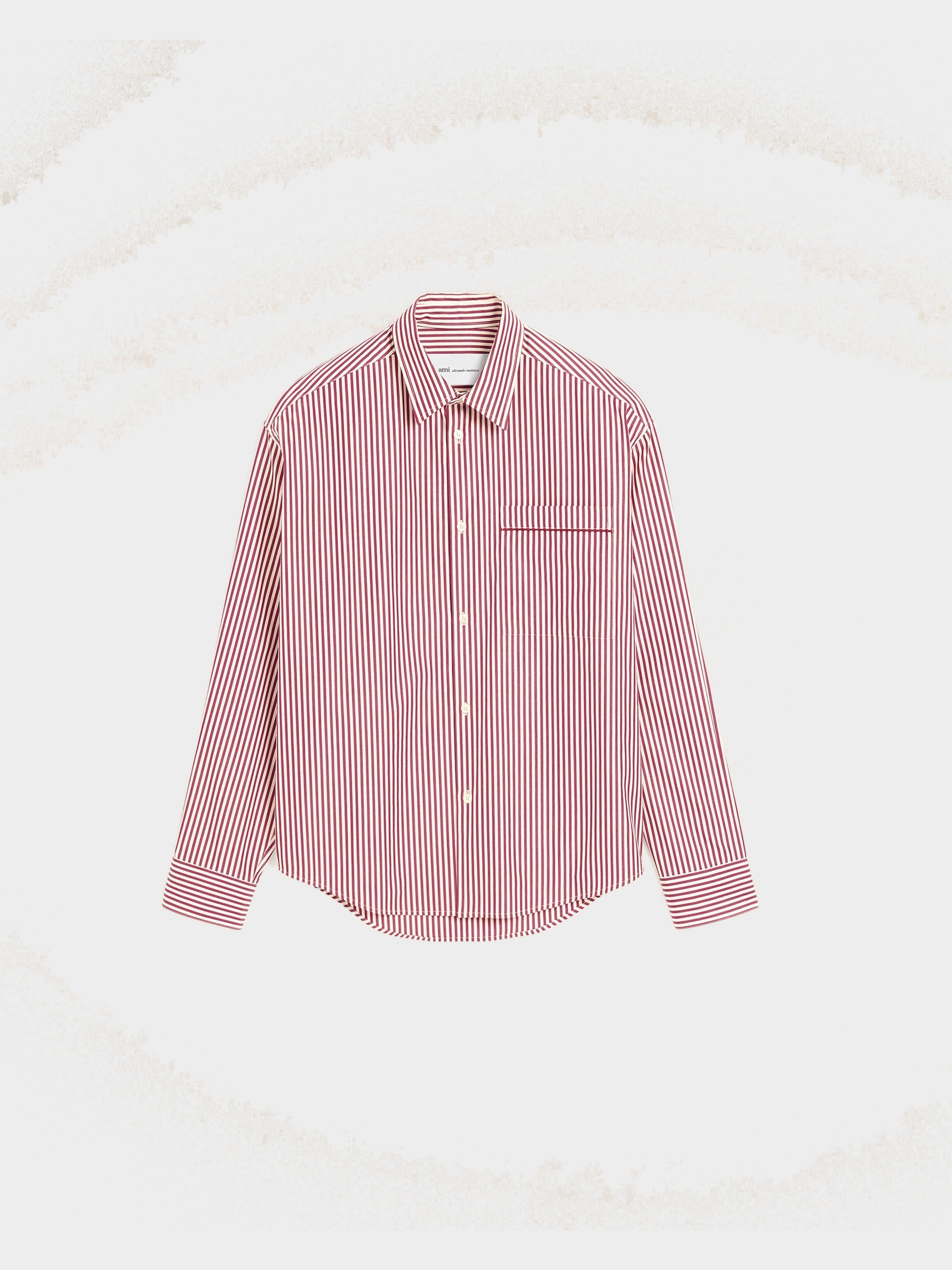 Chemise boxy rayée rouge en coton