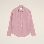 Chemise boxy rayée rouge en coton