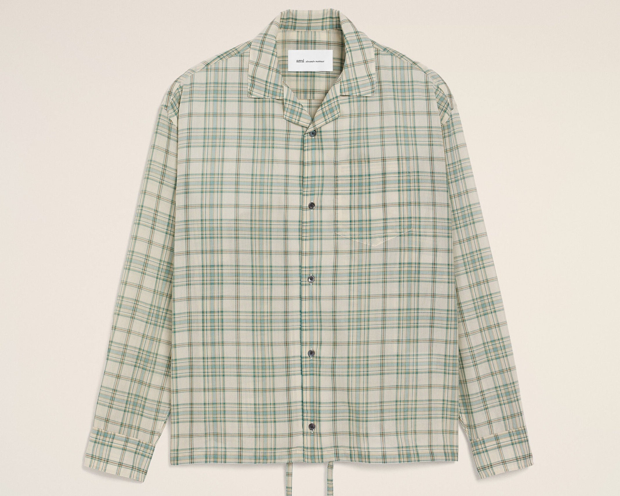 Chemise Boxy Verte À Carreaux En Coton