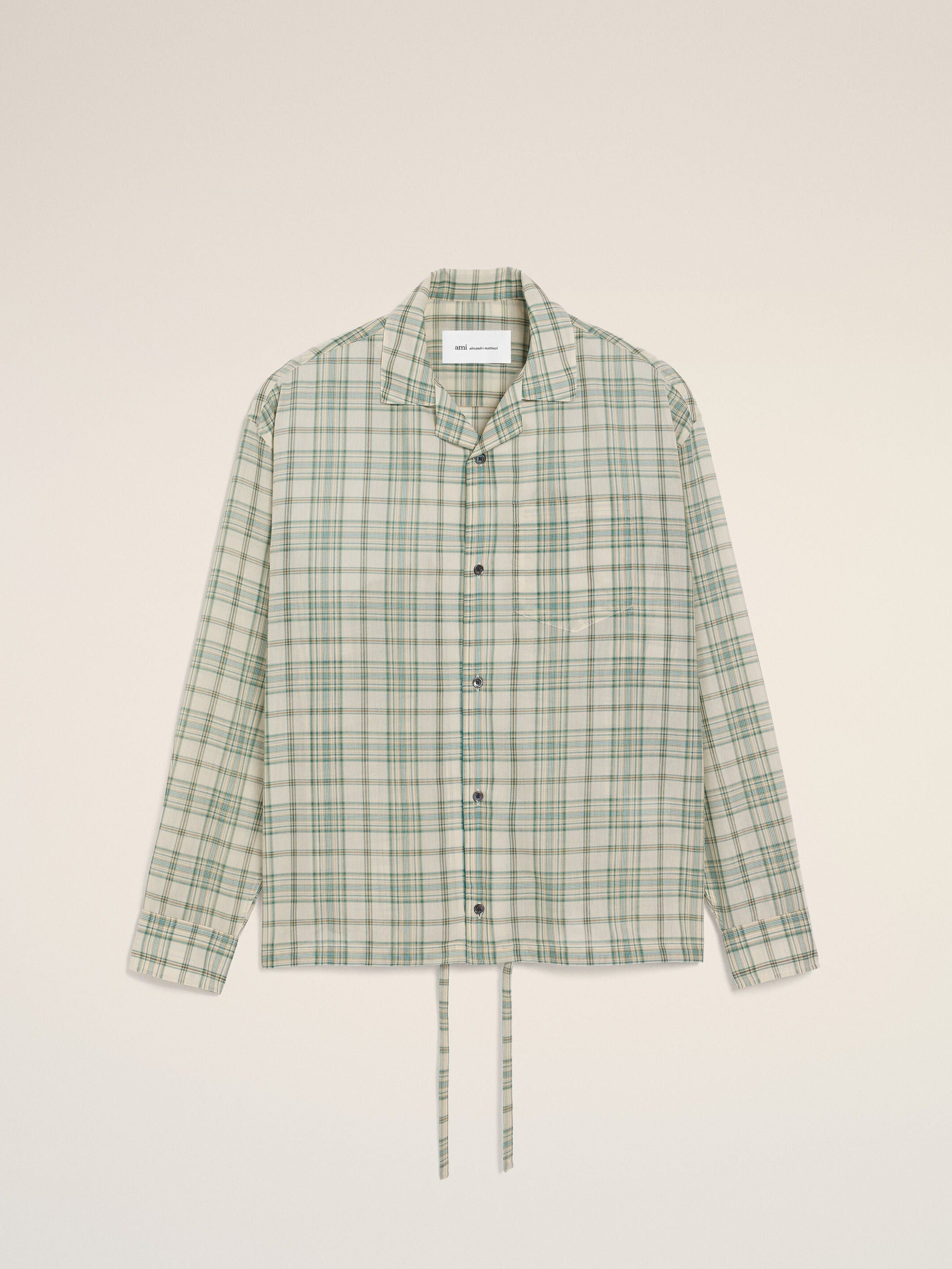Chemise Boxy Verte À Carreaux En Coton