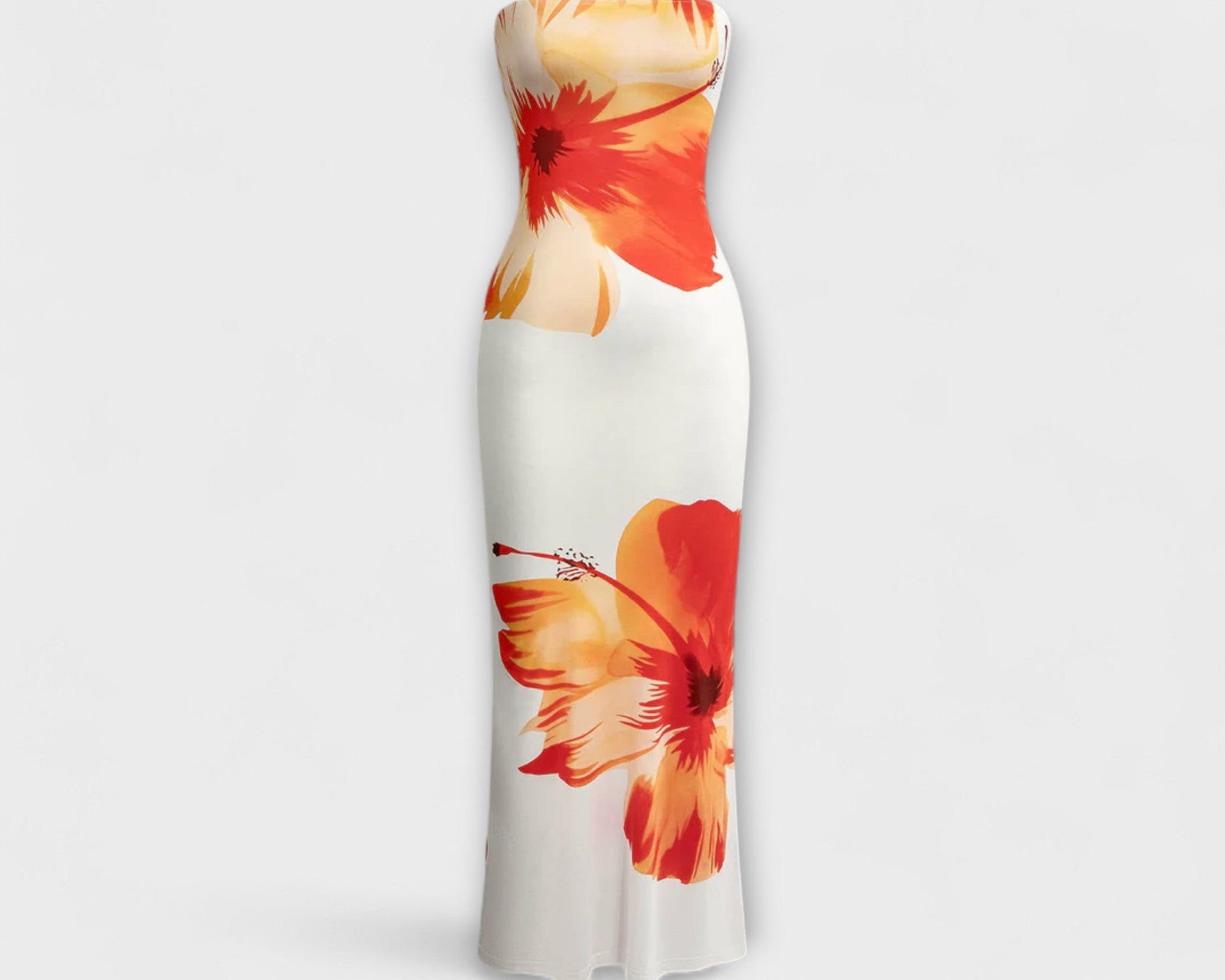 Chic off-shoulder bezramenné maxi šaty