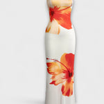 Chic off-shoulder bezramenné maxi šaty