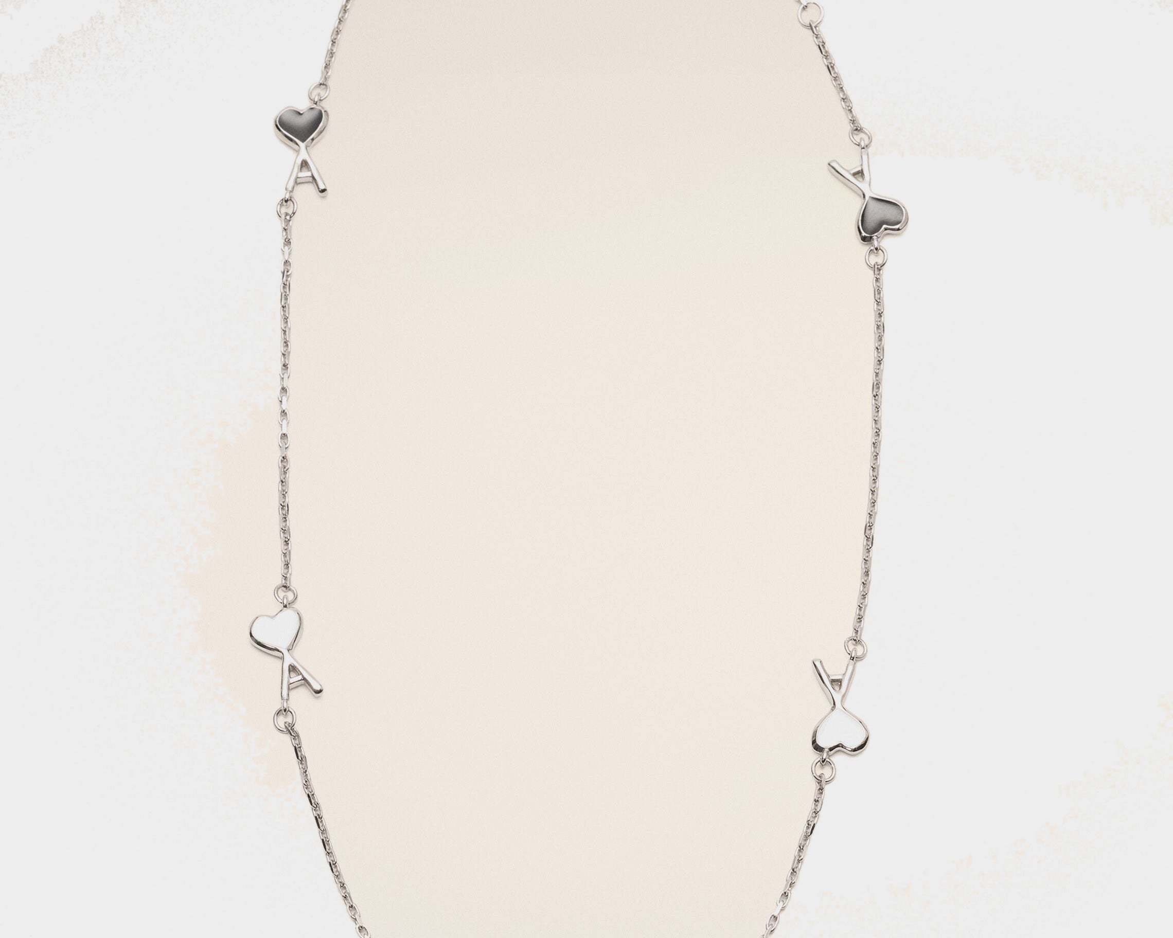 Collier argenté en laiton Ami de Coeur martelé