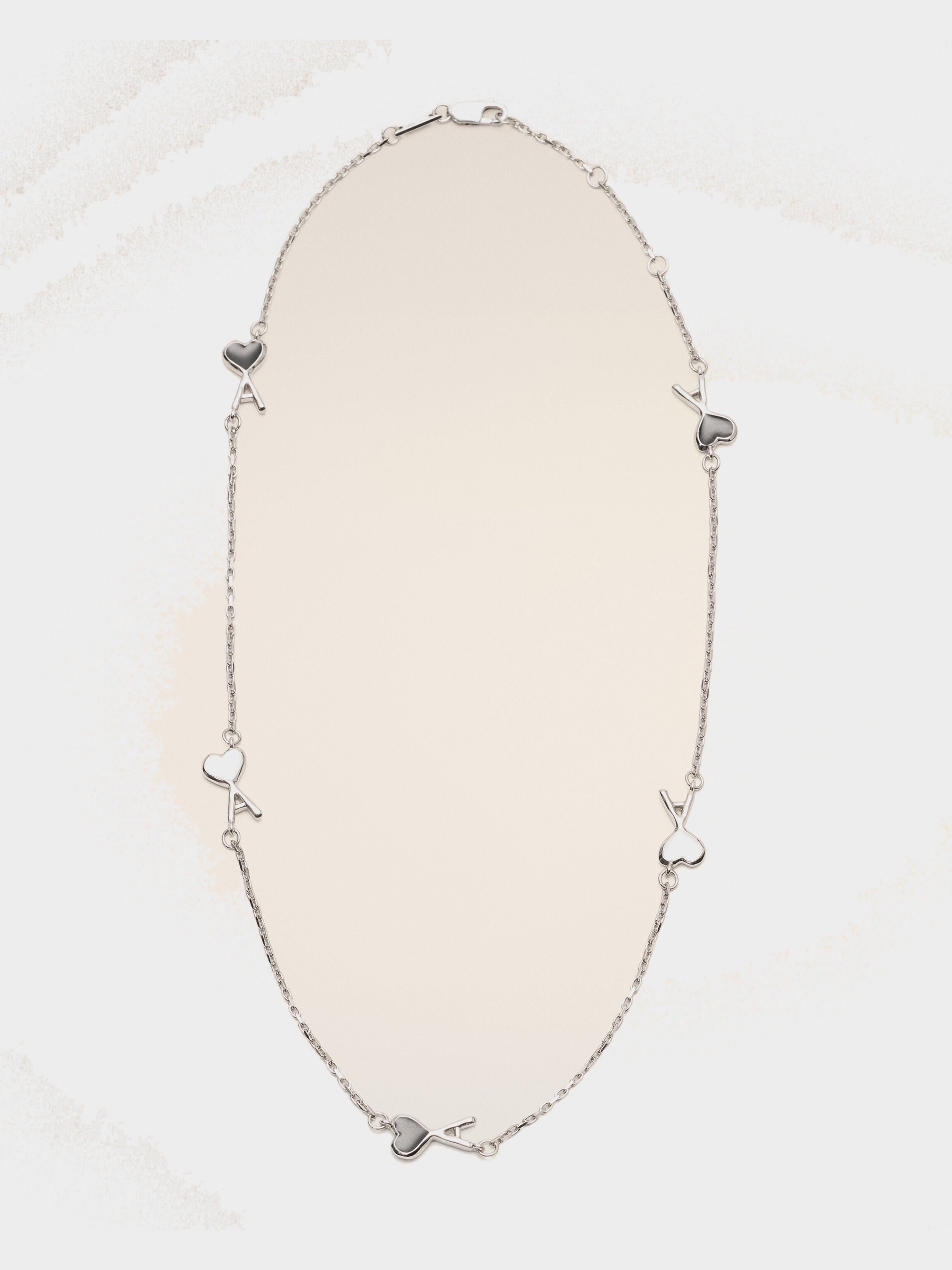 Collier argenté en laiton Ami de Coeur martelé
