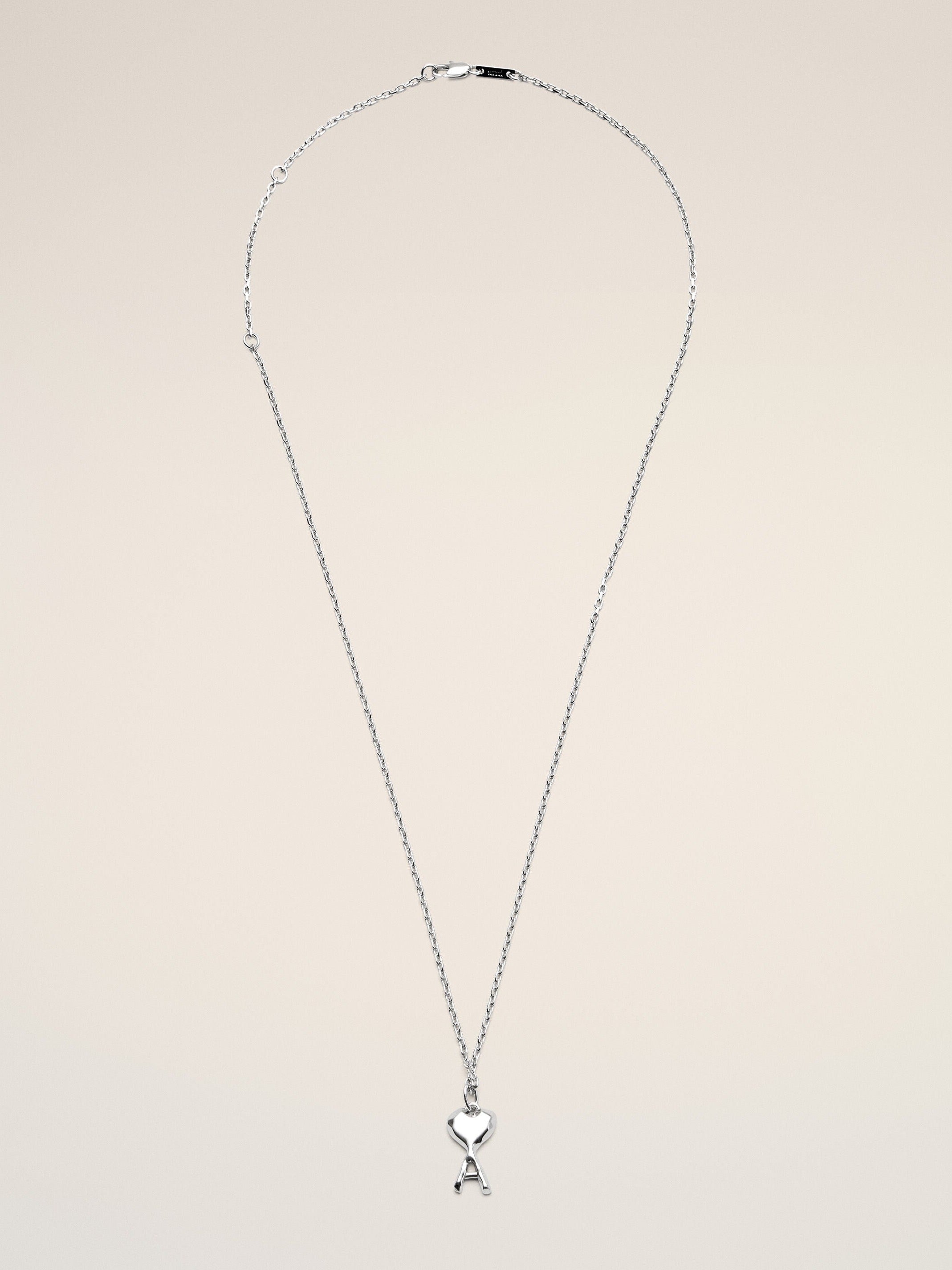 Collier argenté en laiton Ami de Coeur martelé