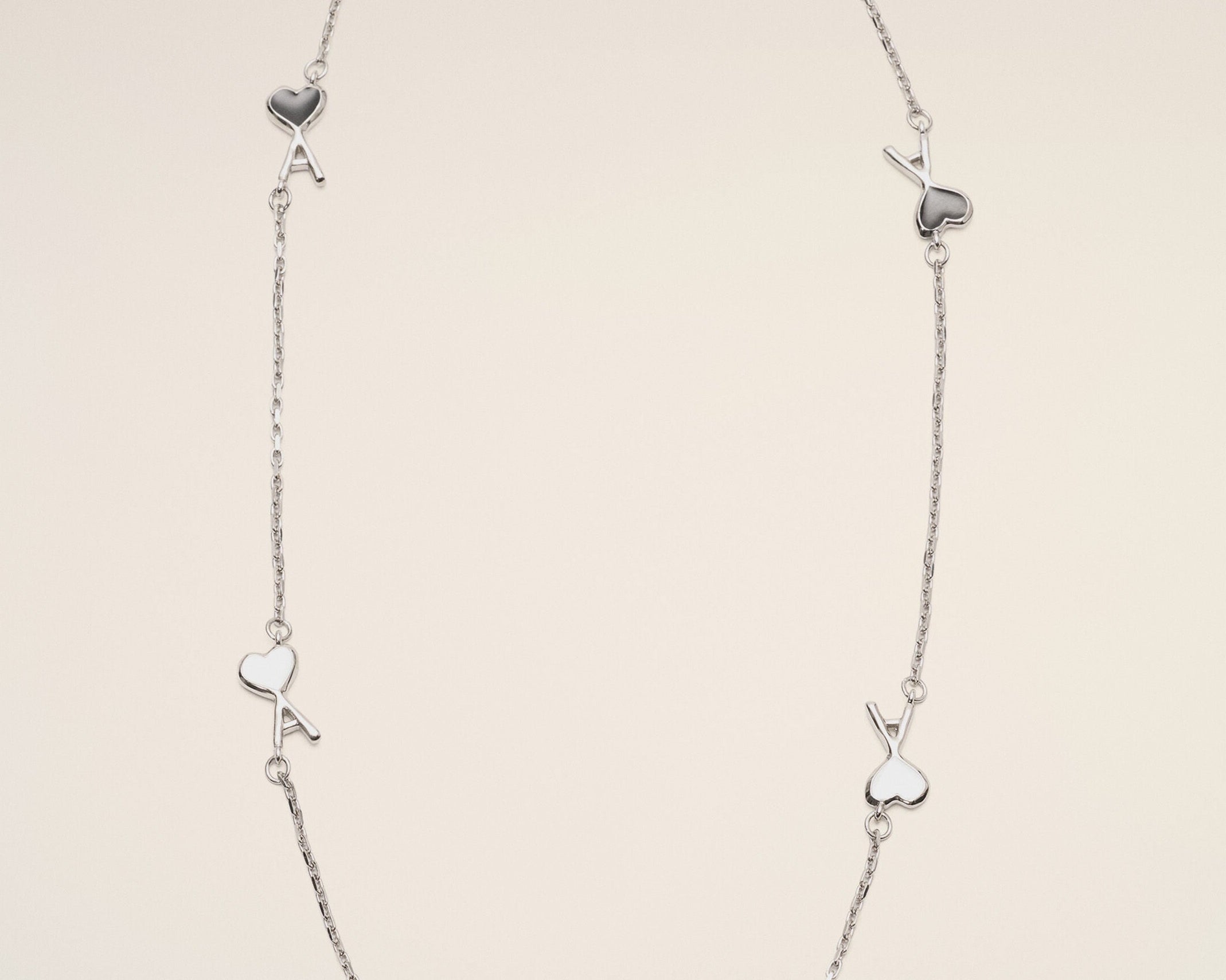 Collier argenté en laiton Ami de Coeur martelé