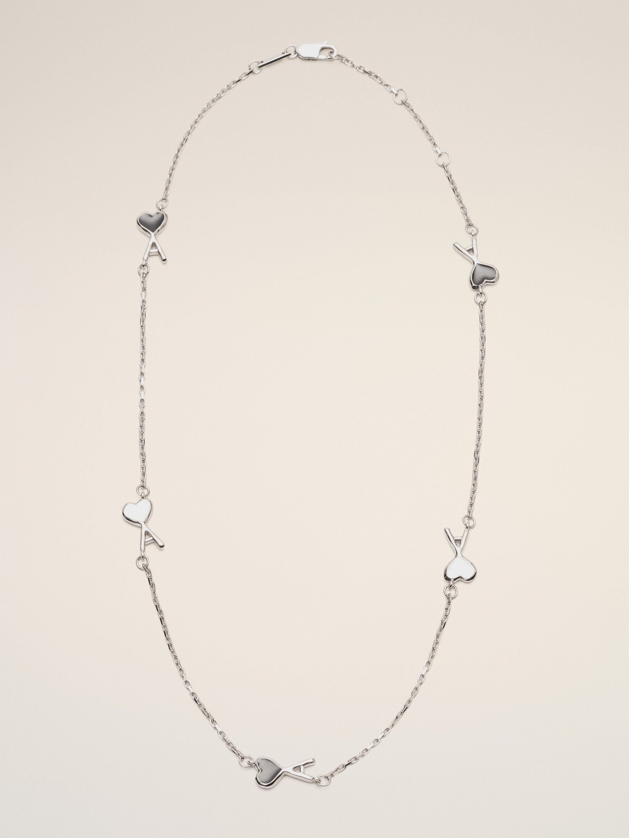 Collier argenté en laiton Ami de Coeur martelé