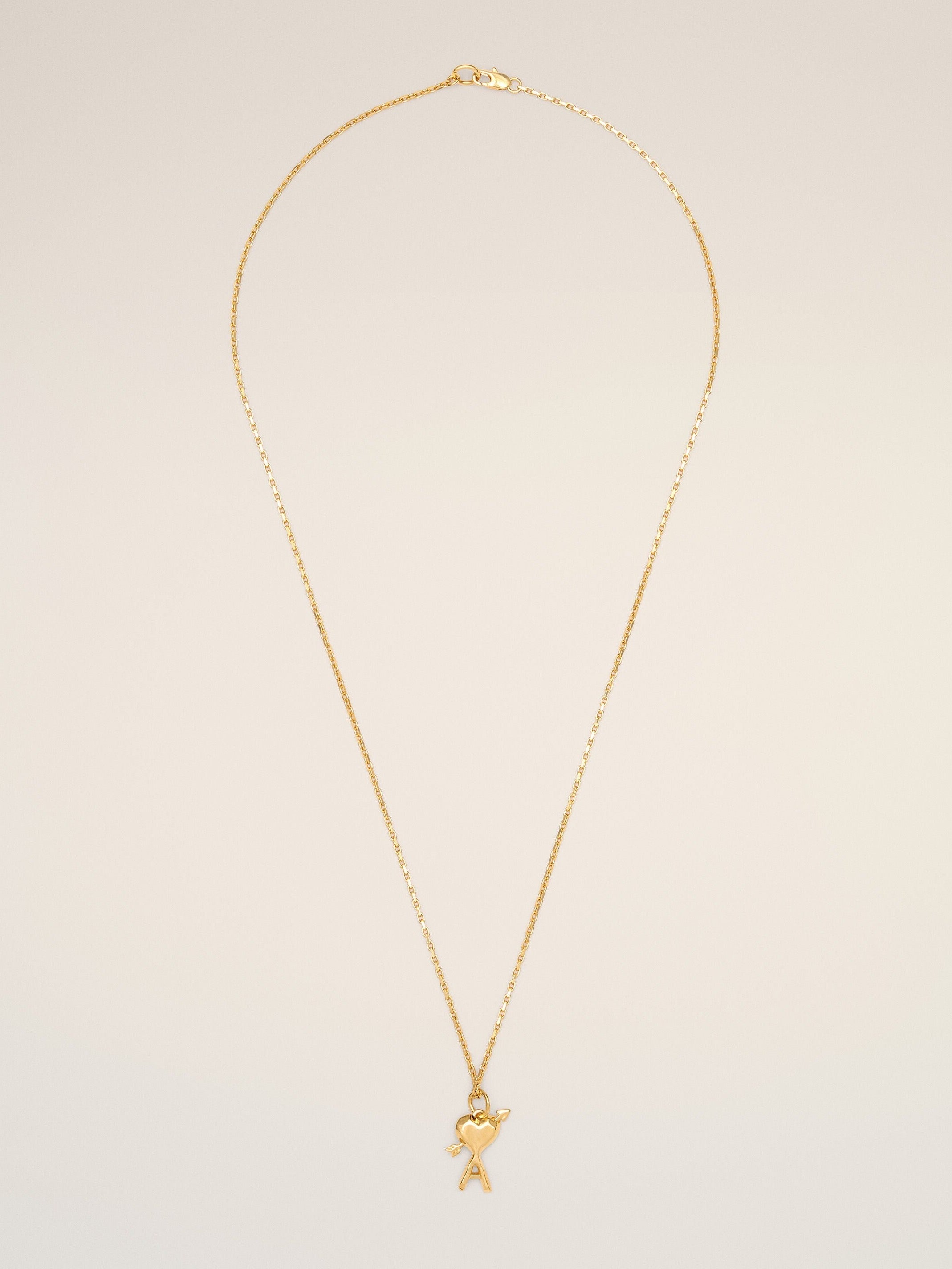 Collier doré en laiton Ami de Coeur flèche martelé
