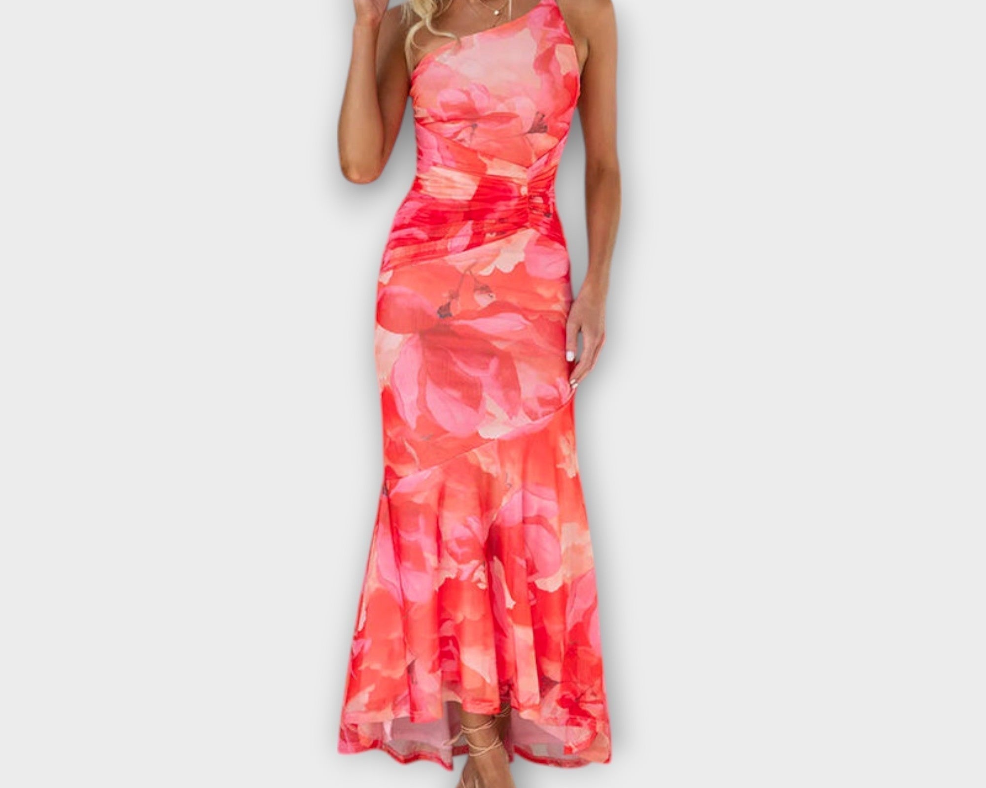 Pia - Maxi dress with asymmetrical ruched detailing