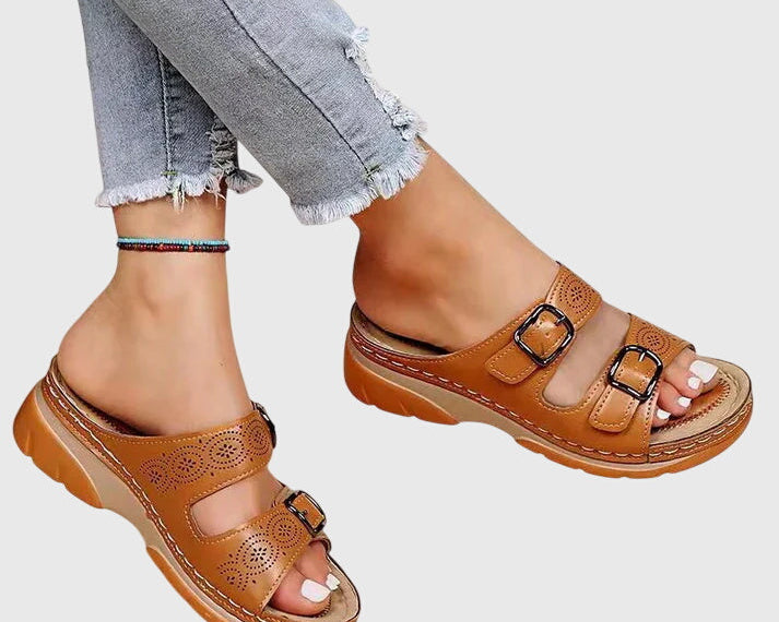 Diora™ | Ortopedické kožené sandály