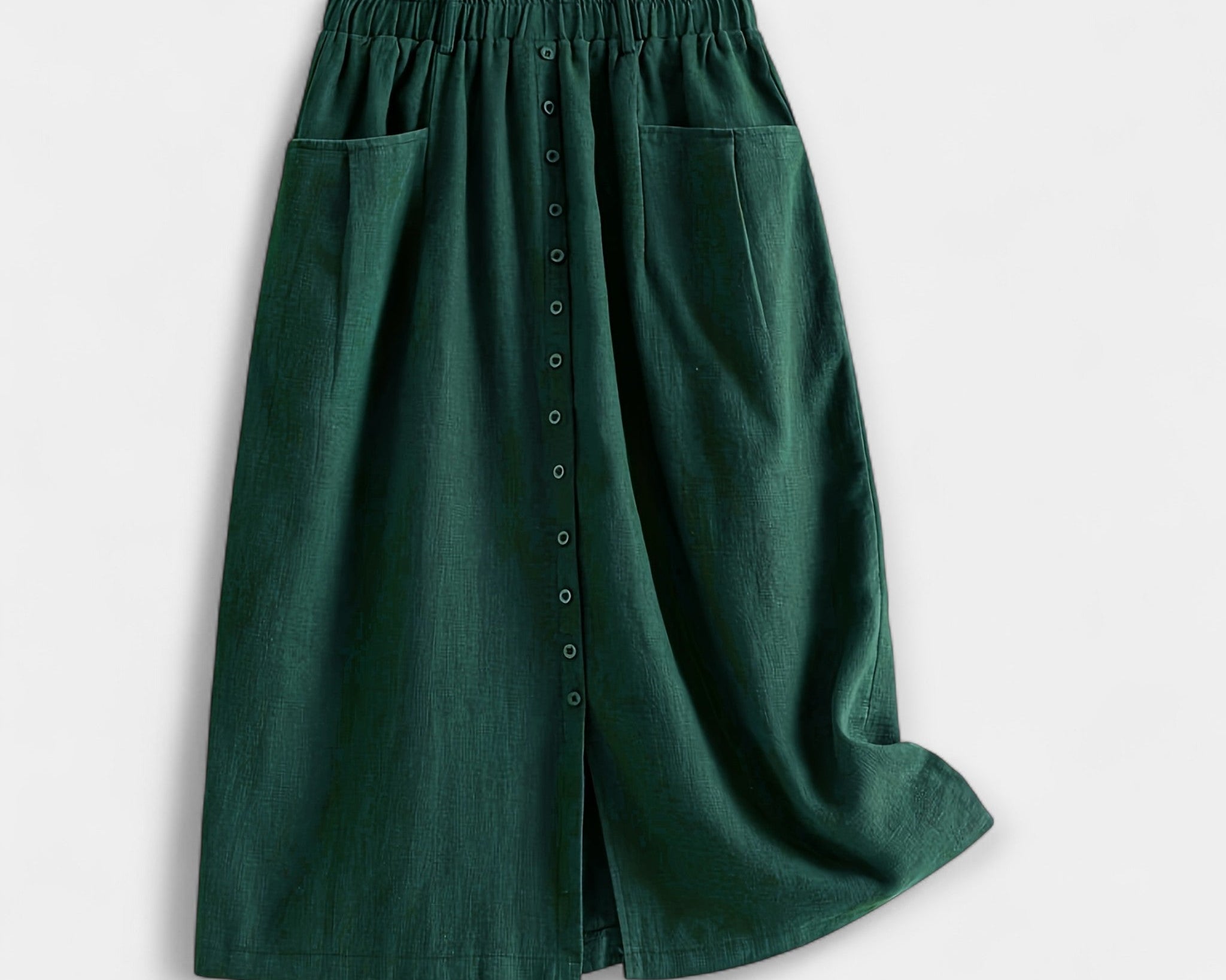 Magdaléna Elegantní Midi Vintage Sukně Předníkapsami