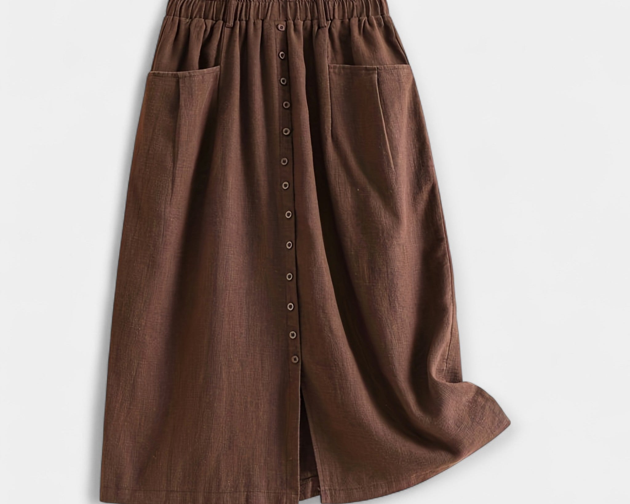 Magdaléna Elegantní Midi Vintage Sukně Předníkapsami