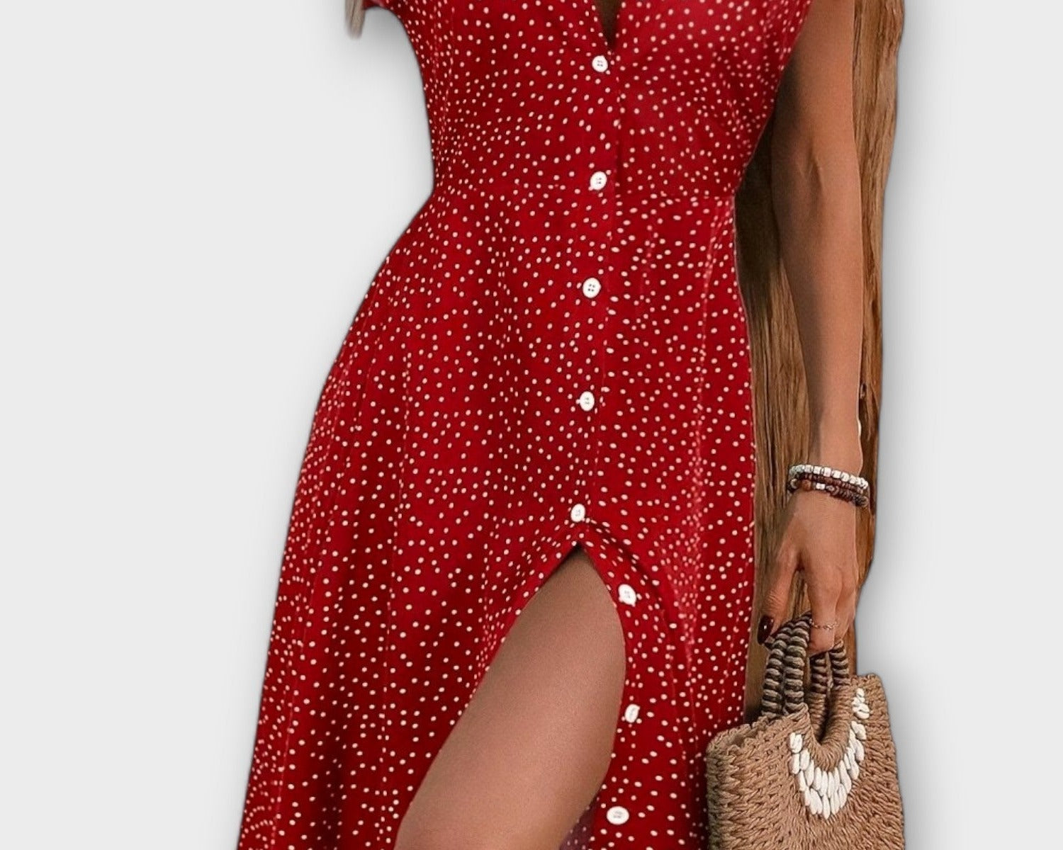 Elegantní Midi Šaty s Puntíky