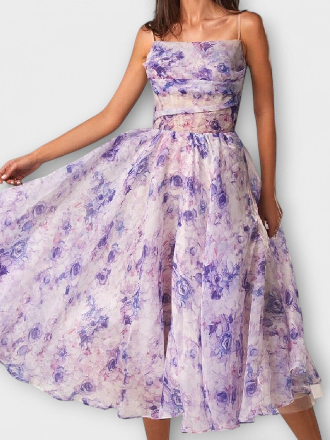 Elegantní Midi Šaty z Chiffonu