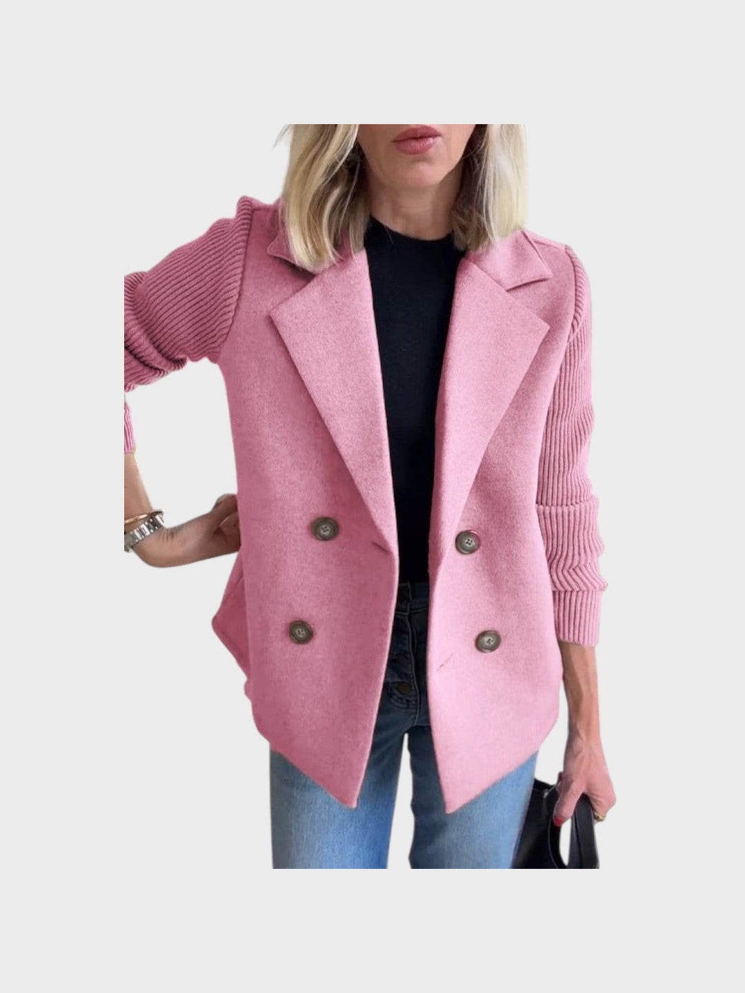 Emma – Elegantní blazer s úpletem na rukávech