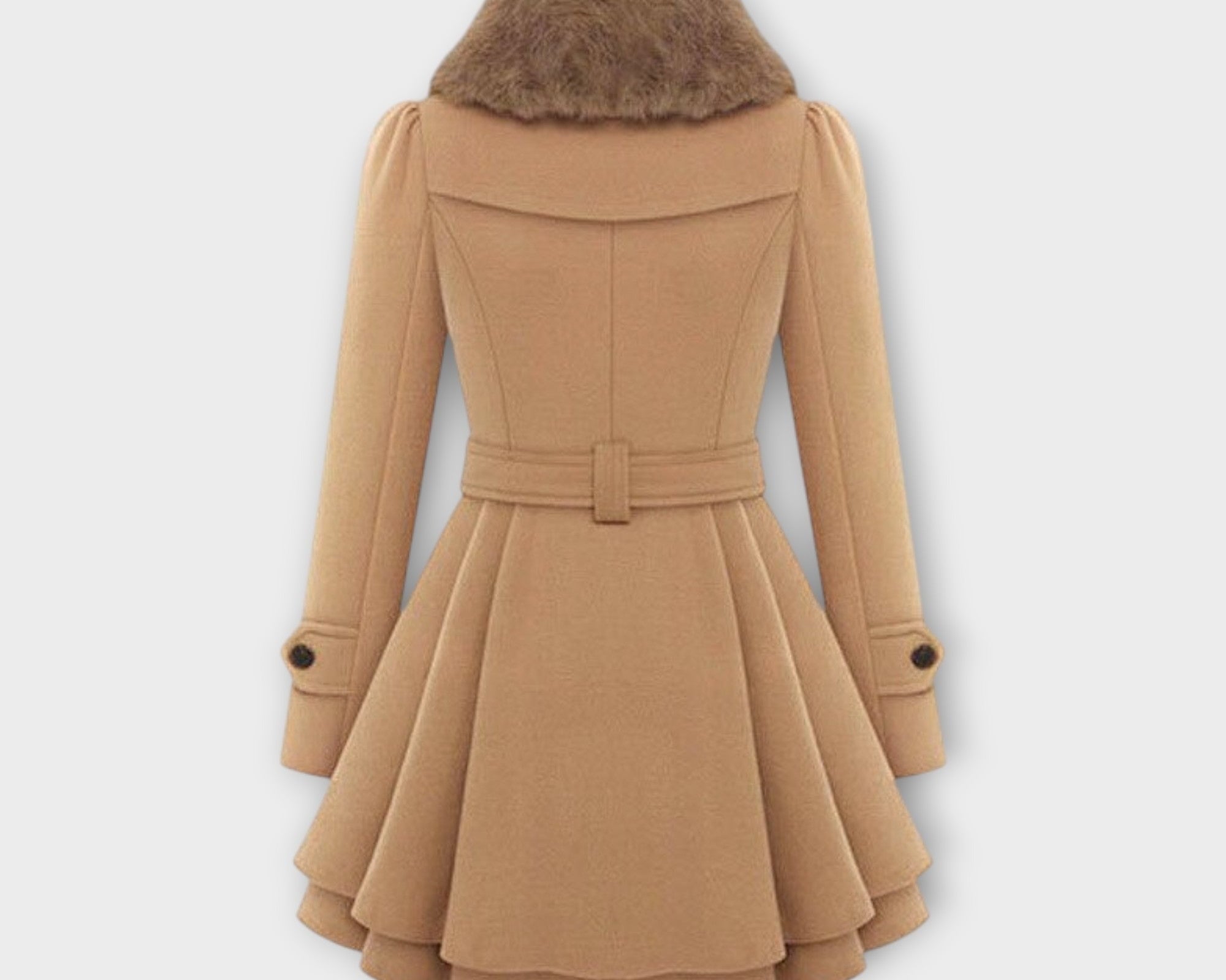 Emma - Elegantní kabát s umělým kožešinovým límcem