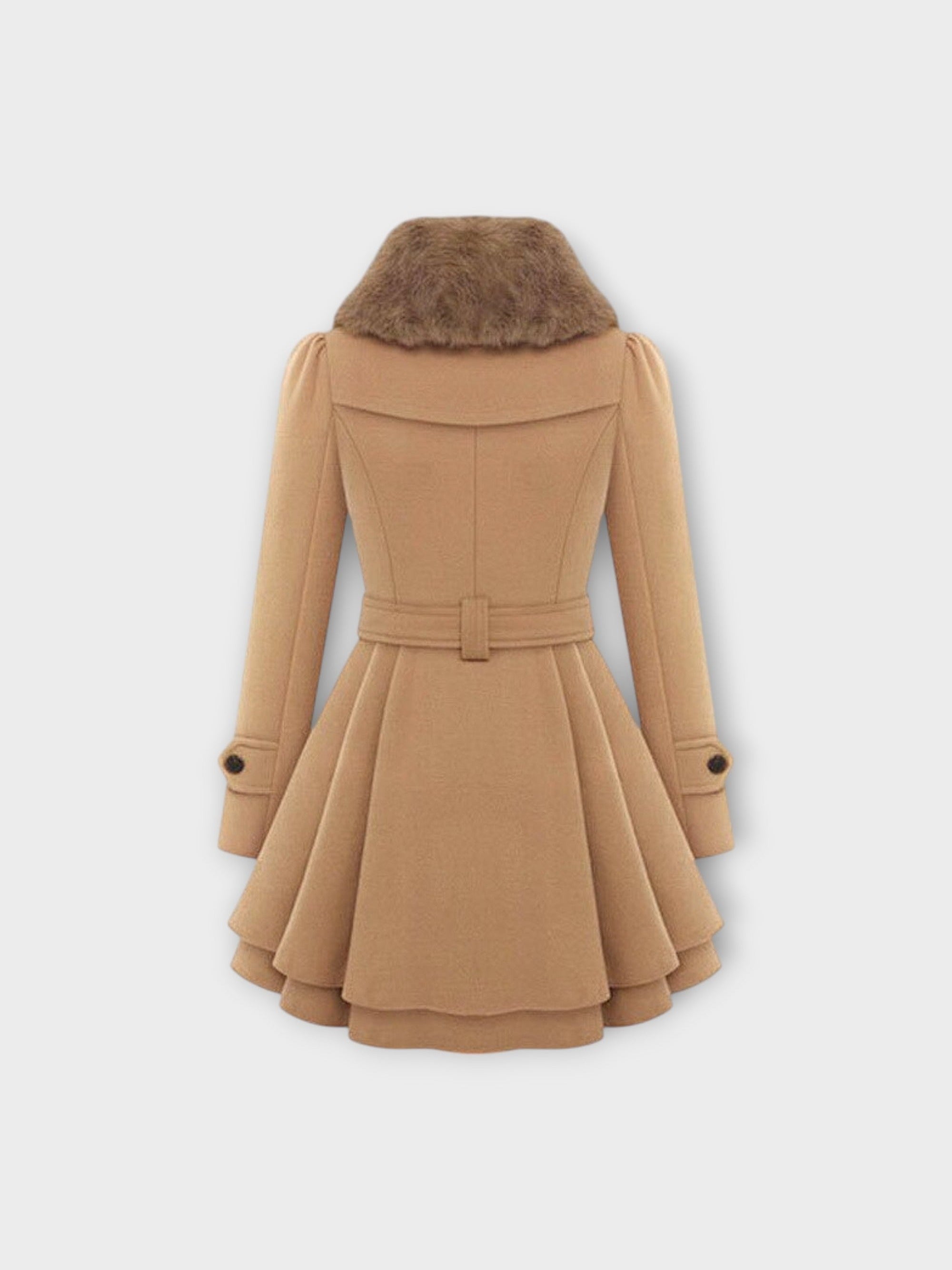 Emma - Elegantní kabát s umělým kožešinovým límcem