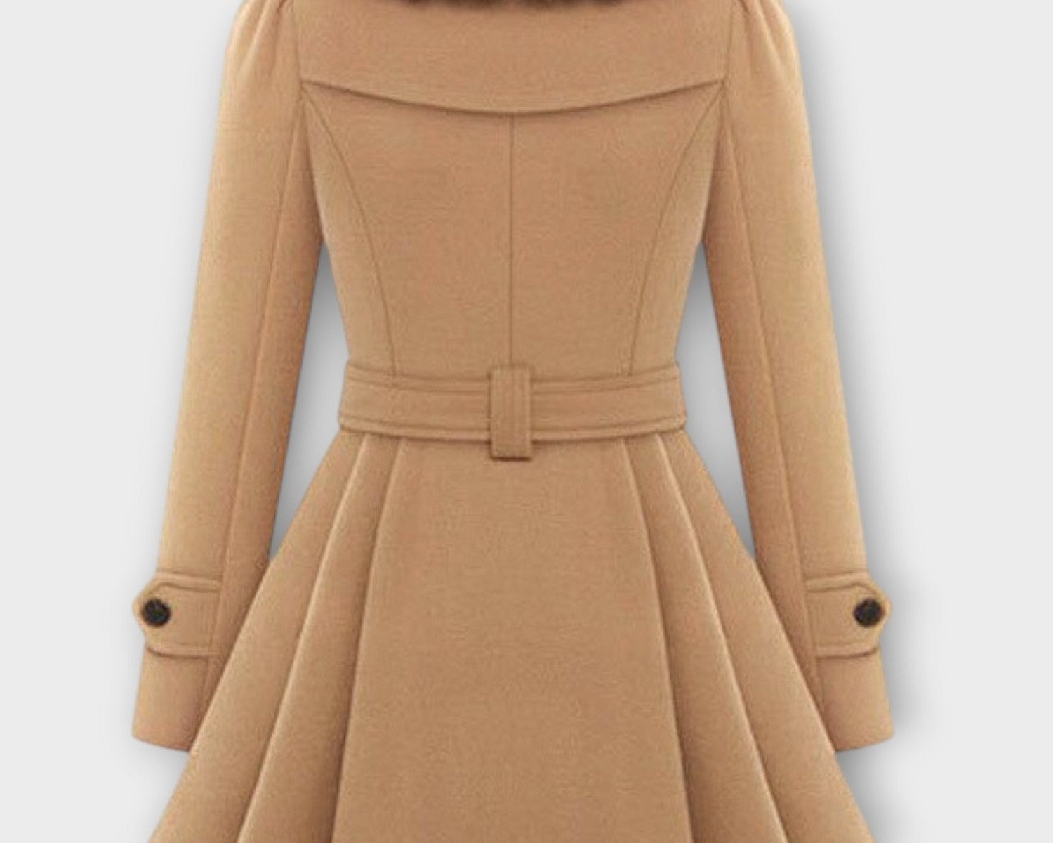 Emma - Elegantní kabát s umělým kožešinovým límcem