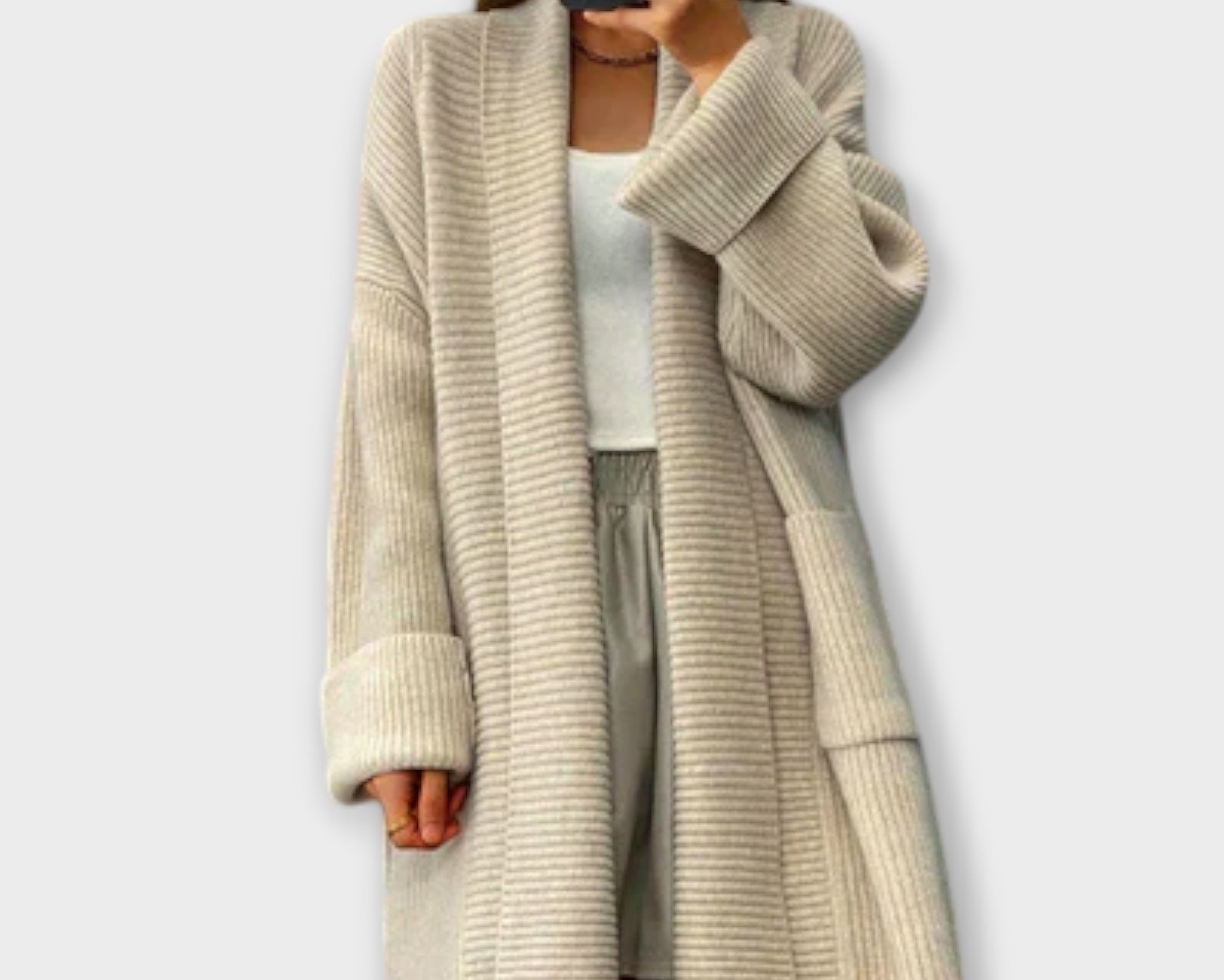 Euphemia - Dlouhý pletený cardigan