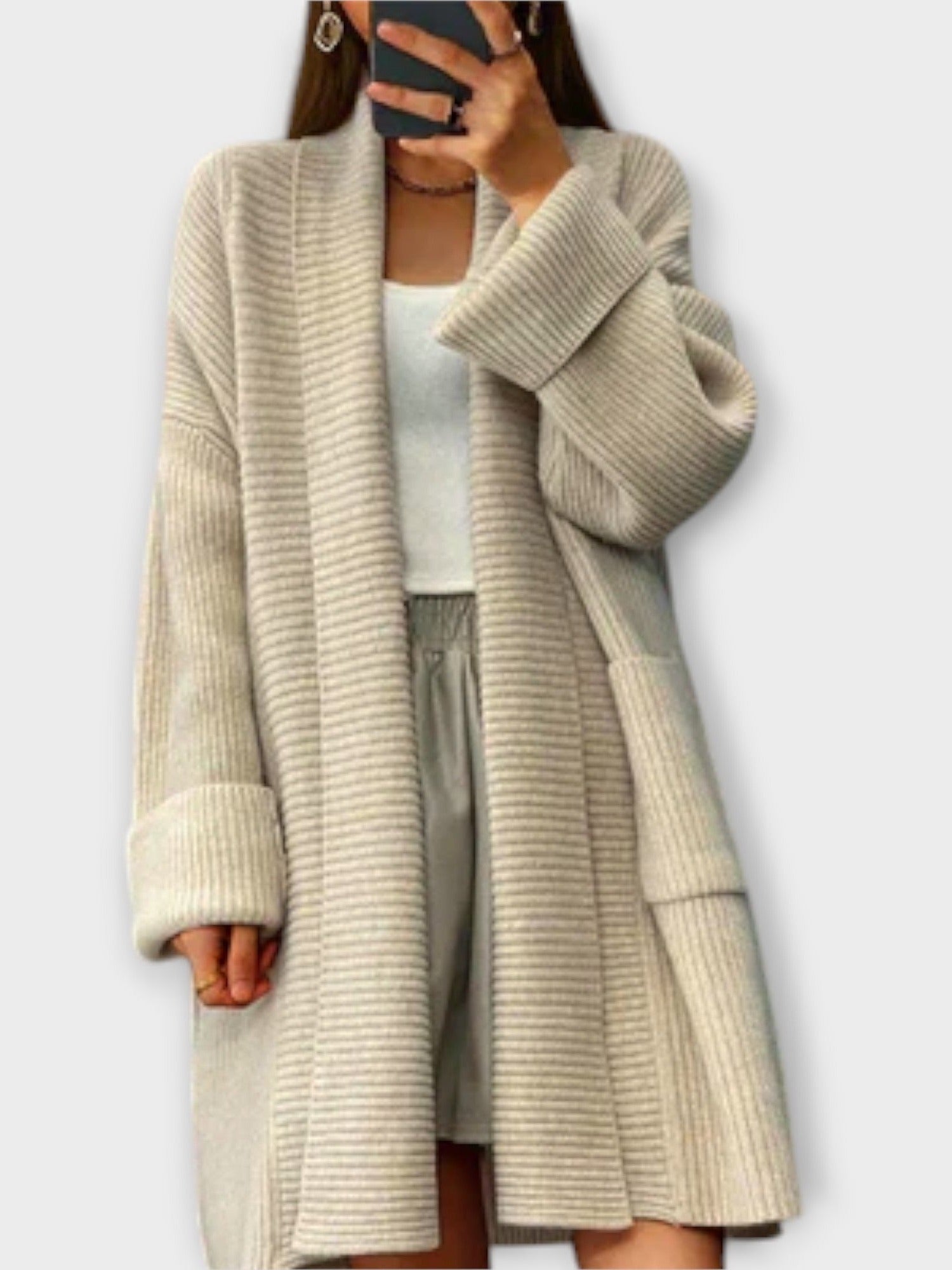 Euphemia - Dlouhý pletený cardigan