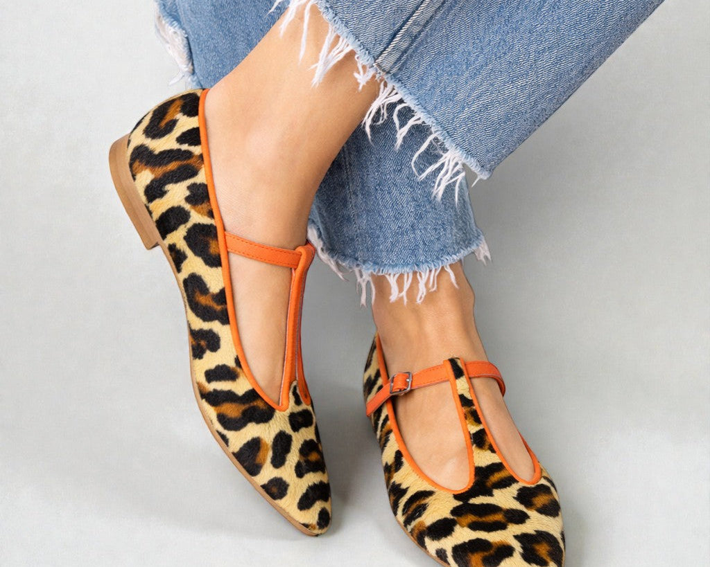 Lulu | Leopardí t-strap baleríny