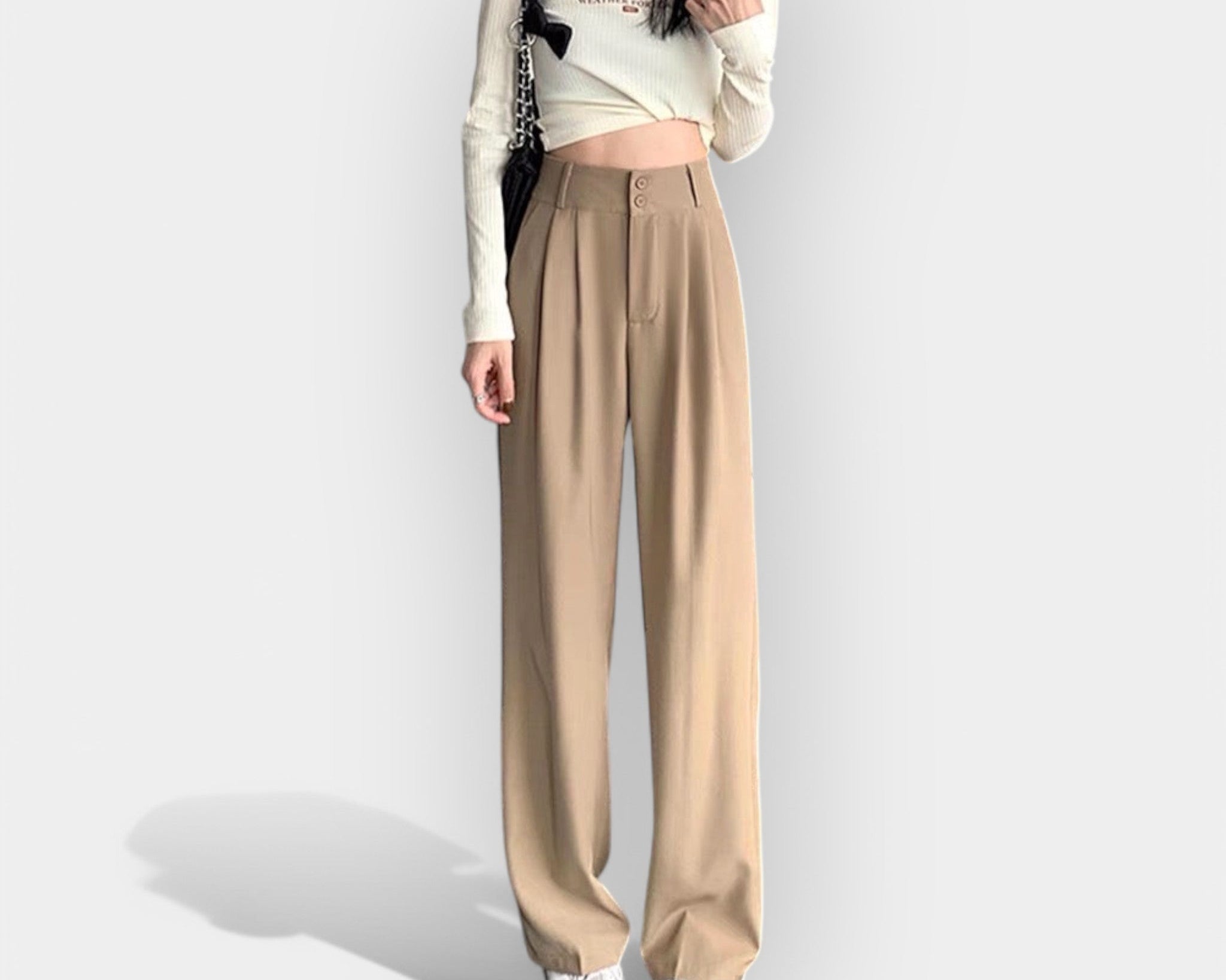Wide-leg Korean style trousers