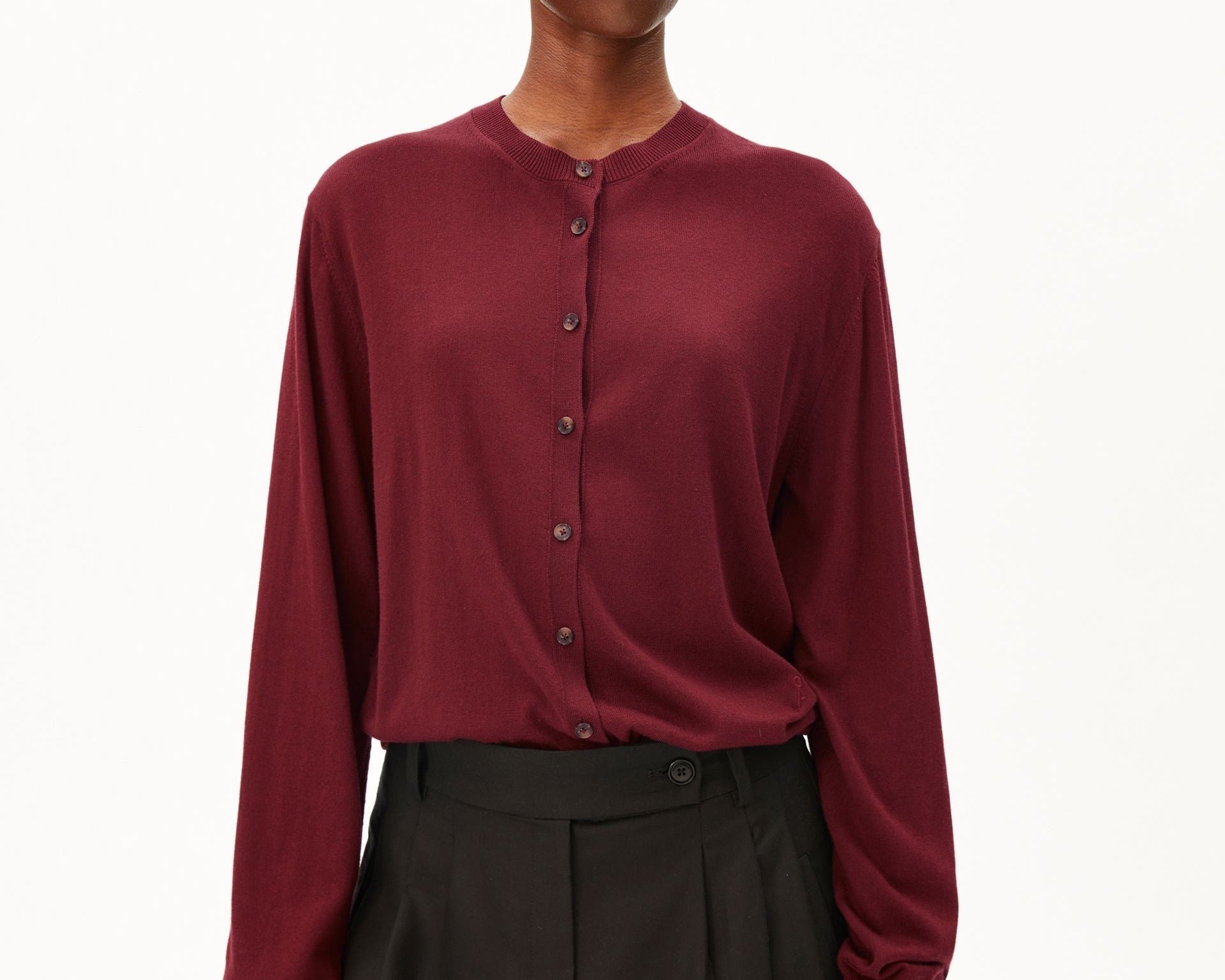FEINSTRICKCARDIGAN | velvet red