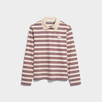 GESTREIFTES POLOLANGARMSHIRT | undyed-velvet red-soft blue