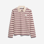 GESTREIFTES POLOLANGARMSHIRT | undyed-velvet red-soft blue