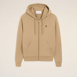 Hoodie beige zippé en coton Ami de Coeur