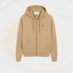 Hoodie beige zippé en coton Ami de Coeur