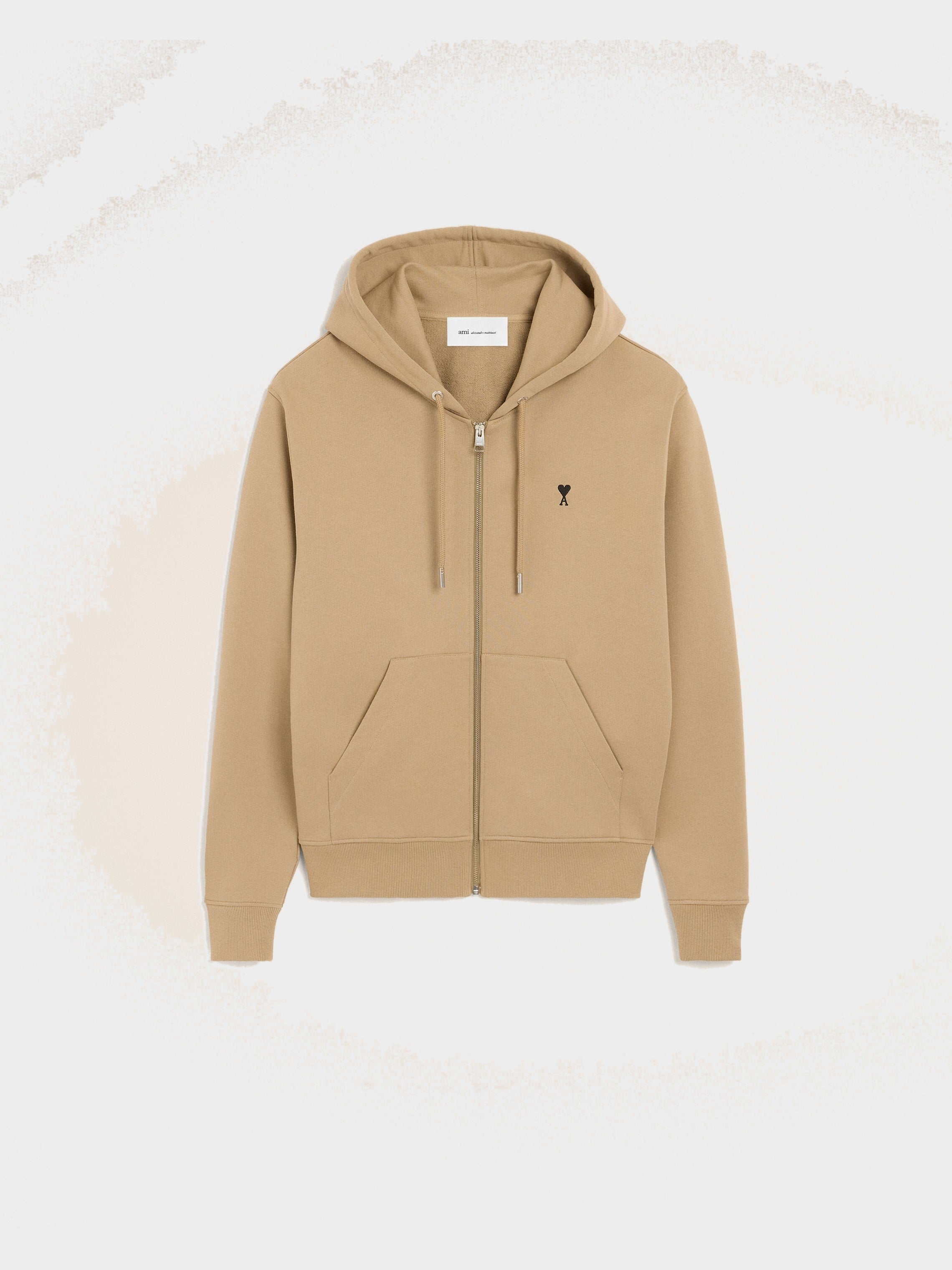 Hoodie beige zippé en coton Ami de Coeur