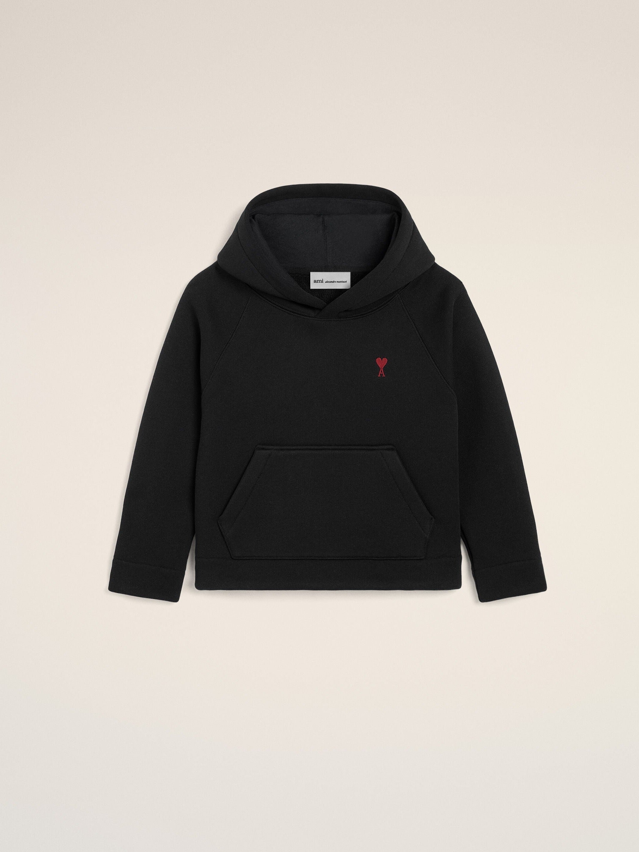 Hoodie noir en coton Ami de Coeur