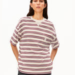 ICONIC Å GESTREIFTES T-SHIRT | undyed-velvet red-soft blue