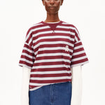 ICONIC Å GESTREIFTES T-SHIRT | velvet red-soft blue-undyed