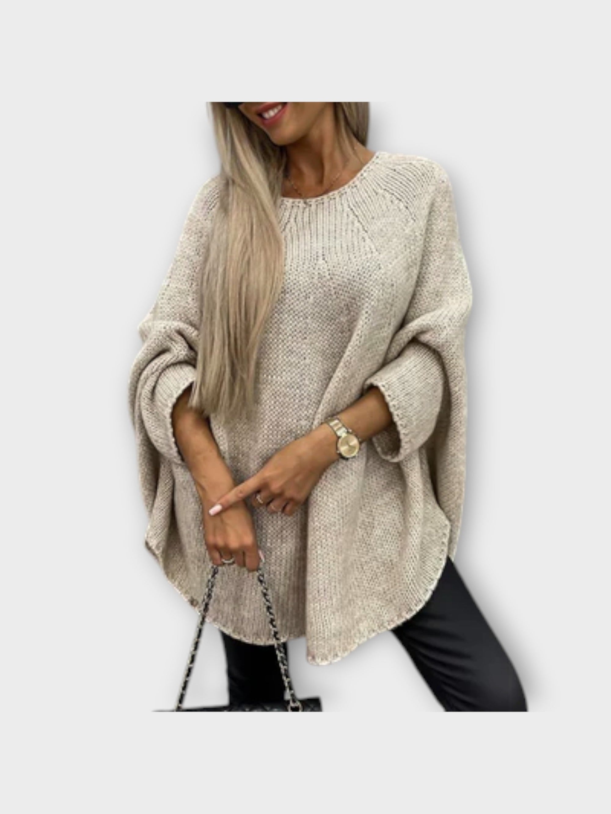 Isabelle - Stylový dámský svetr s kulatým výstřihem