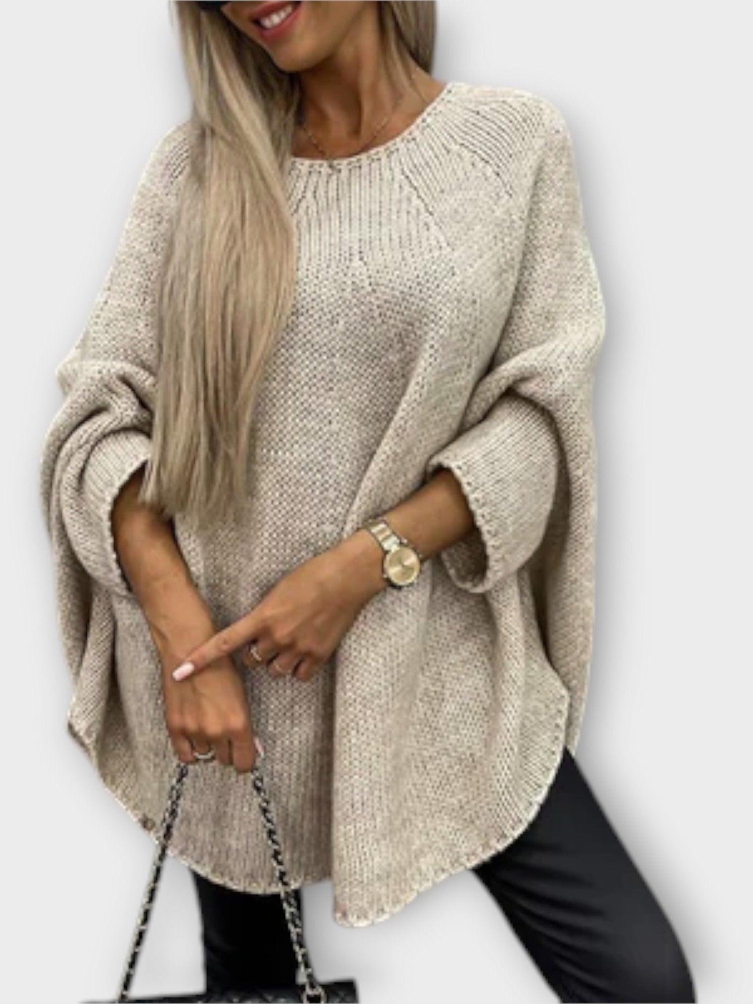 Isabelle - Stylový dámský svetr s kulatým výstřihem