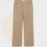 Jean Beige Coupe Large en Coton