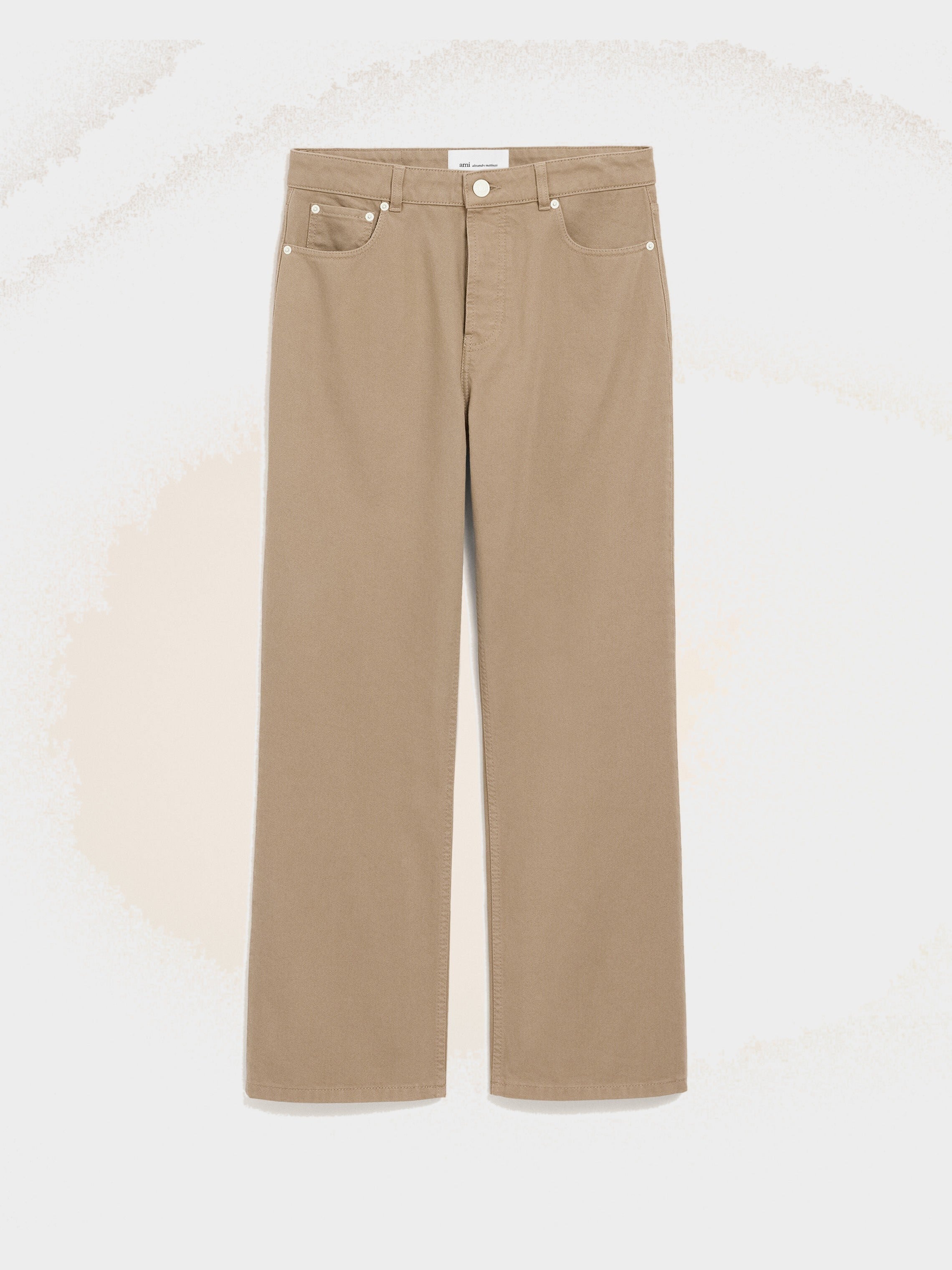 Jean Beige Coupe Large en Coton