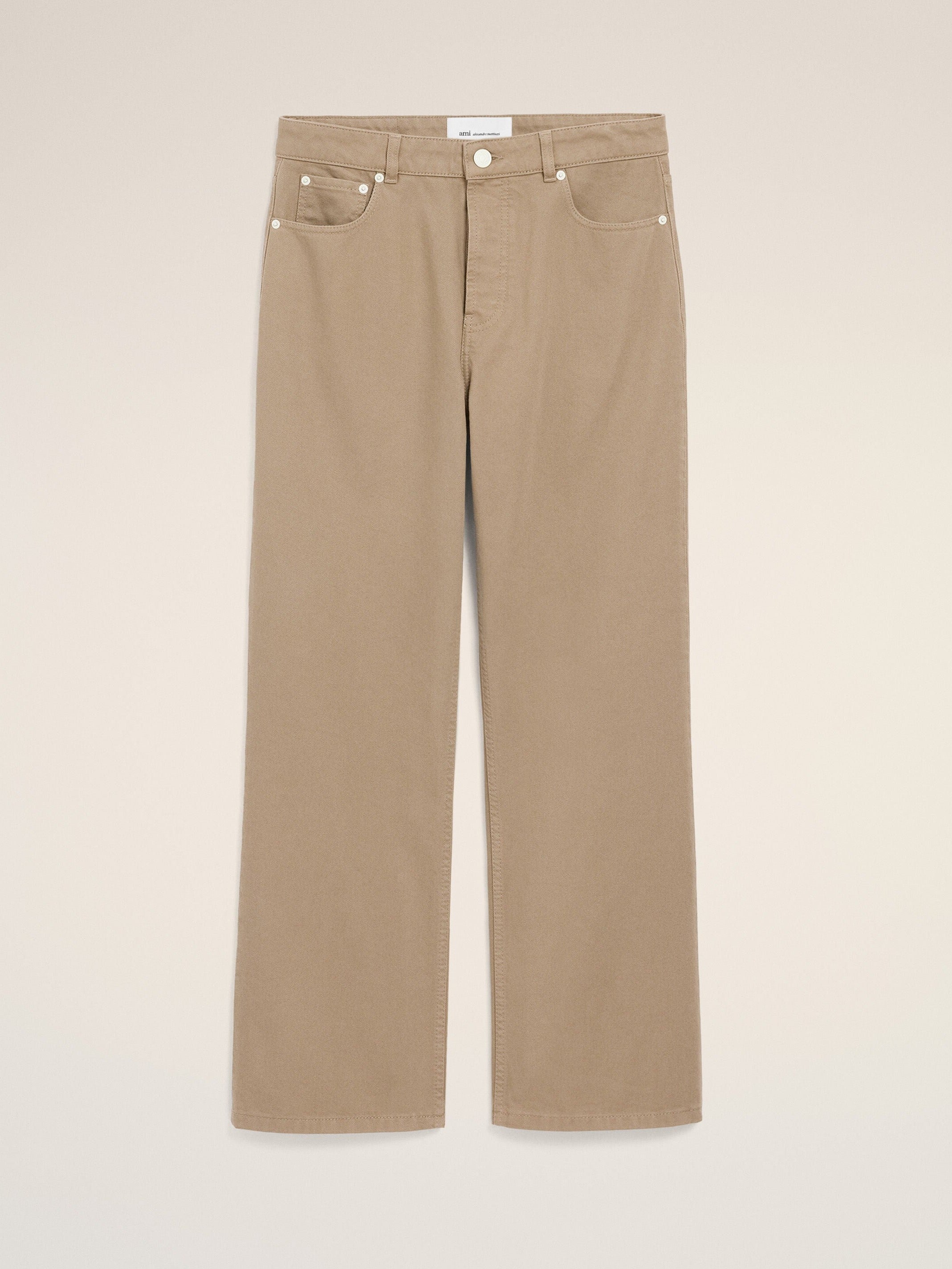Jean Beige Coupe Large en Coton