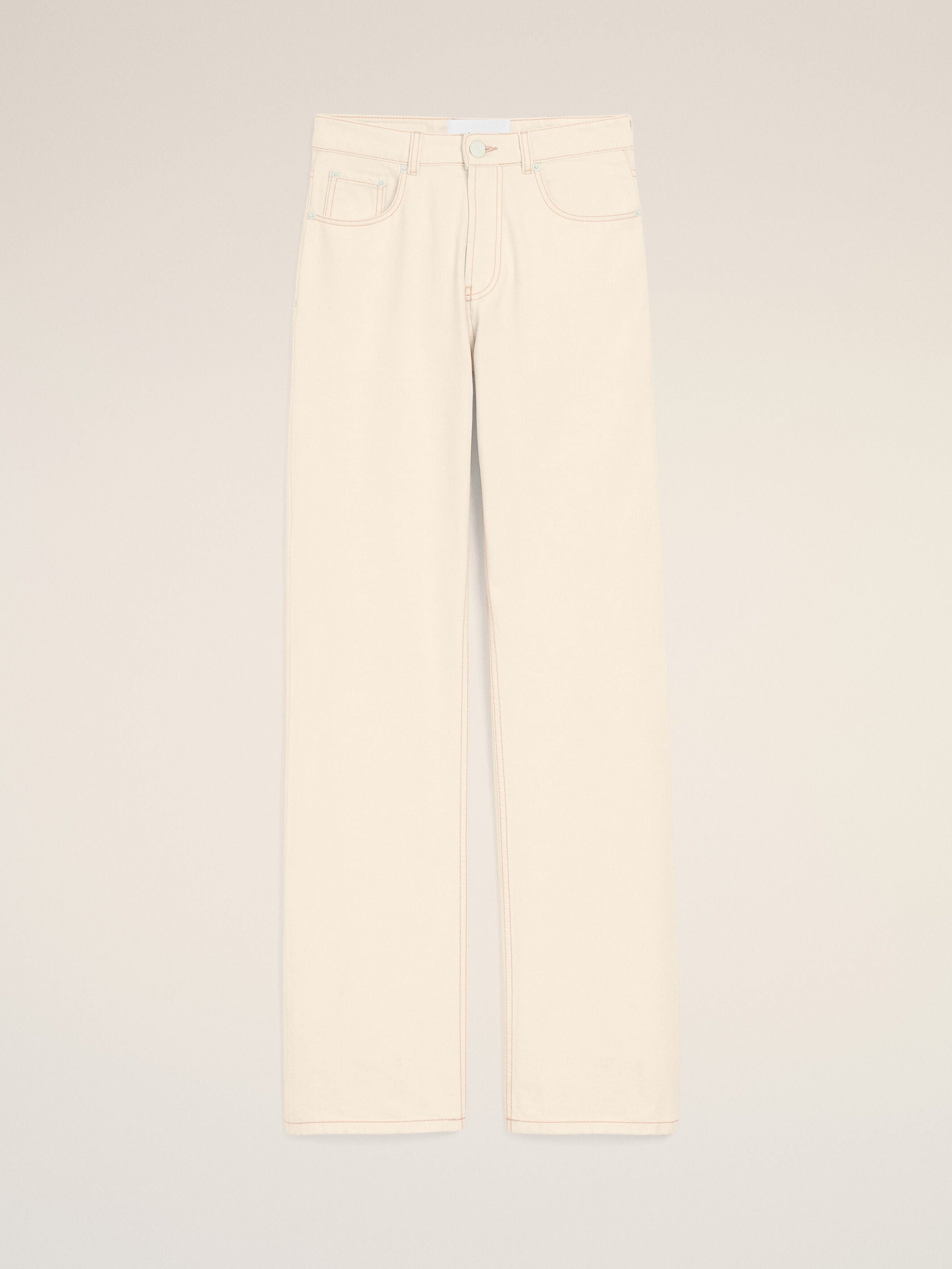 Jean blanc coupe large en coton