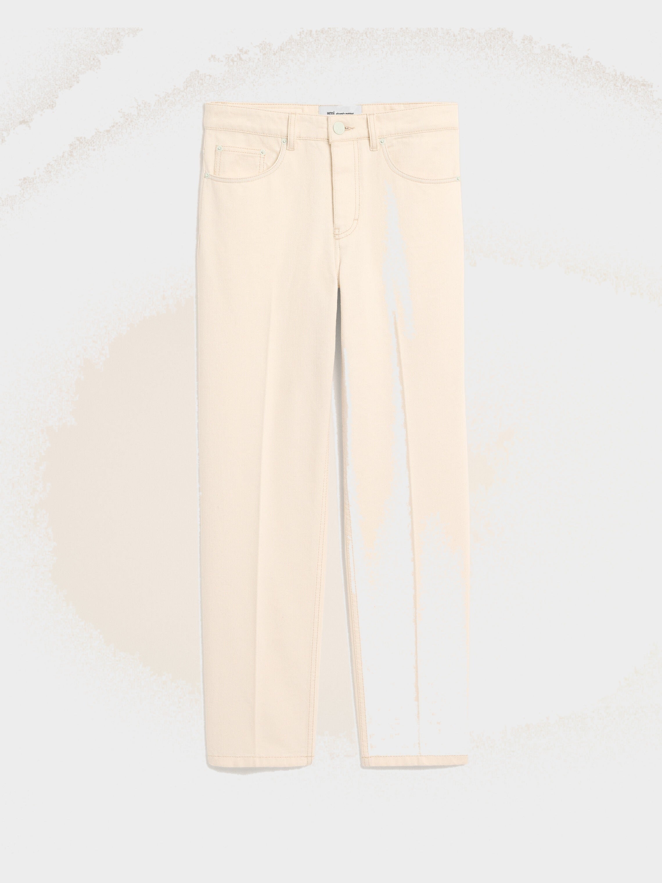 Jean blanc coupe parisienne en coton
