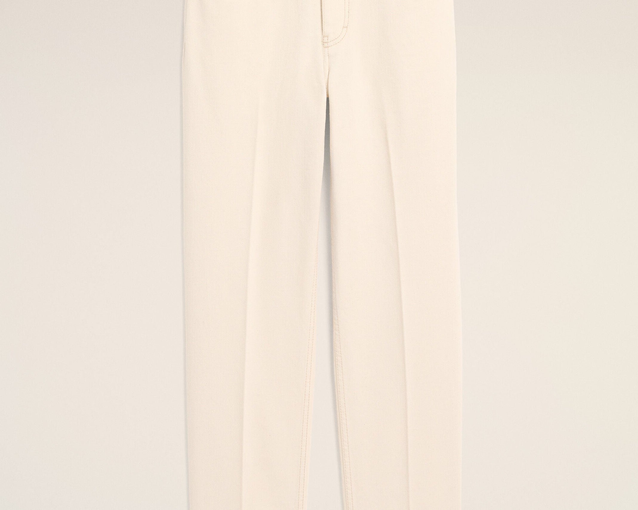 Jean blanc coupe parisienne en coton