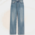 Jean bleu coupe large en coton