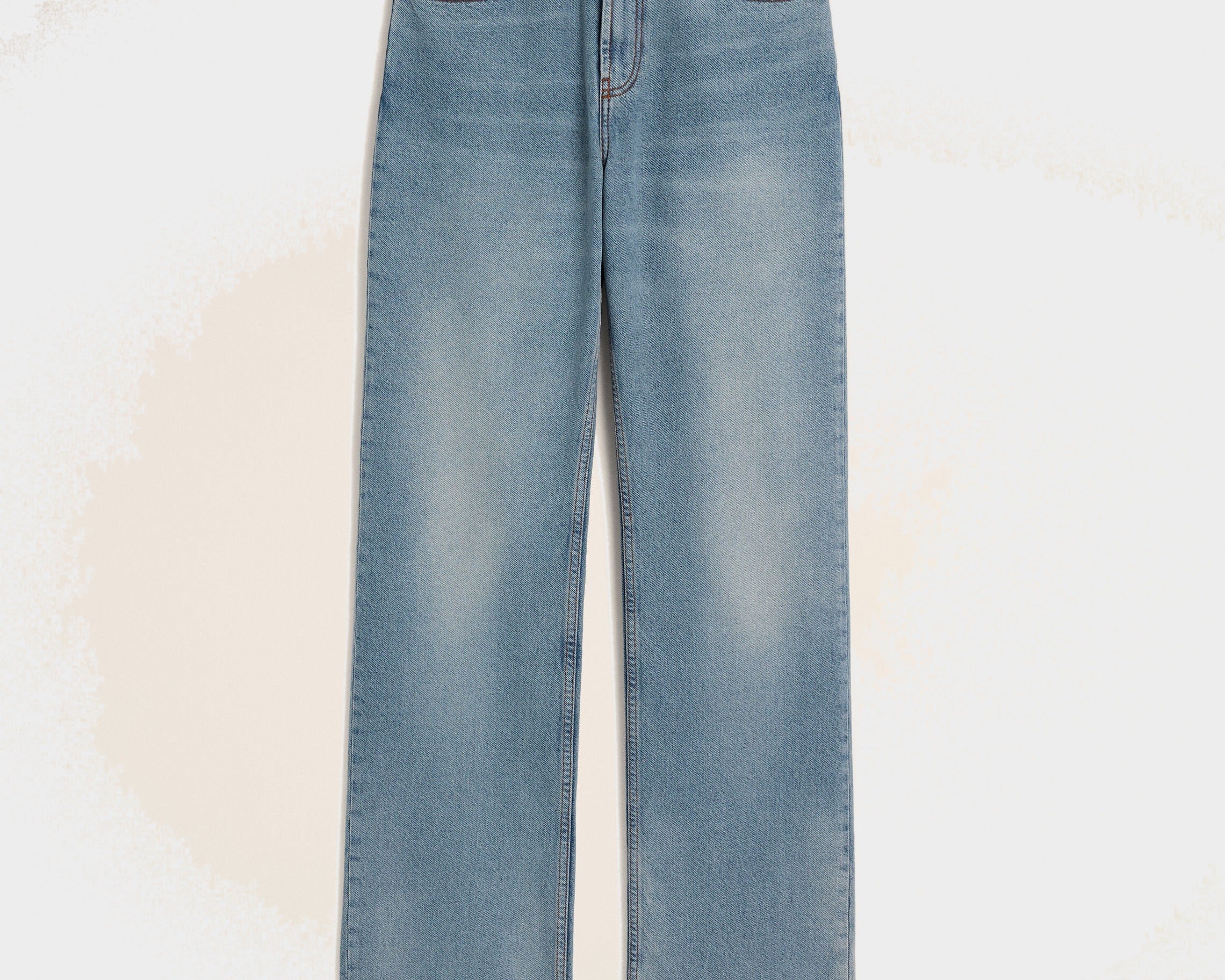 Jean bleu coupe large en coton