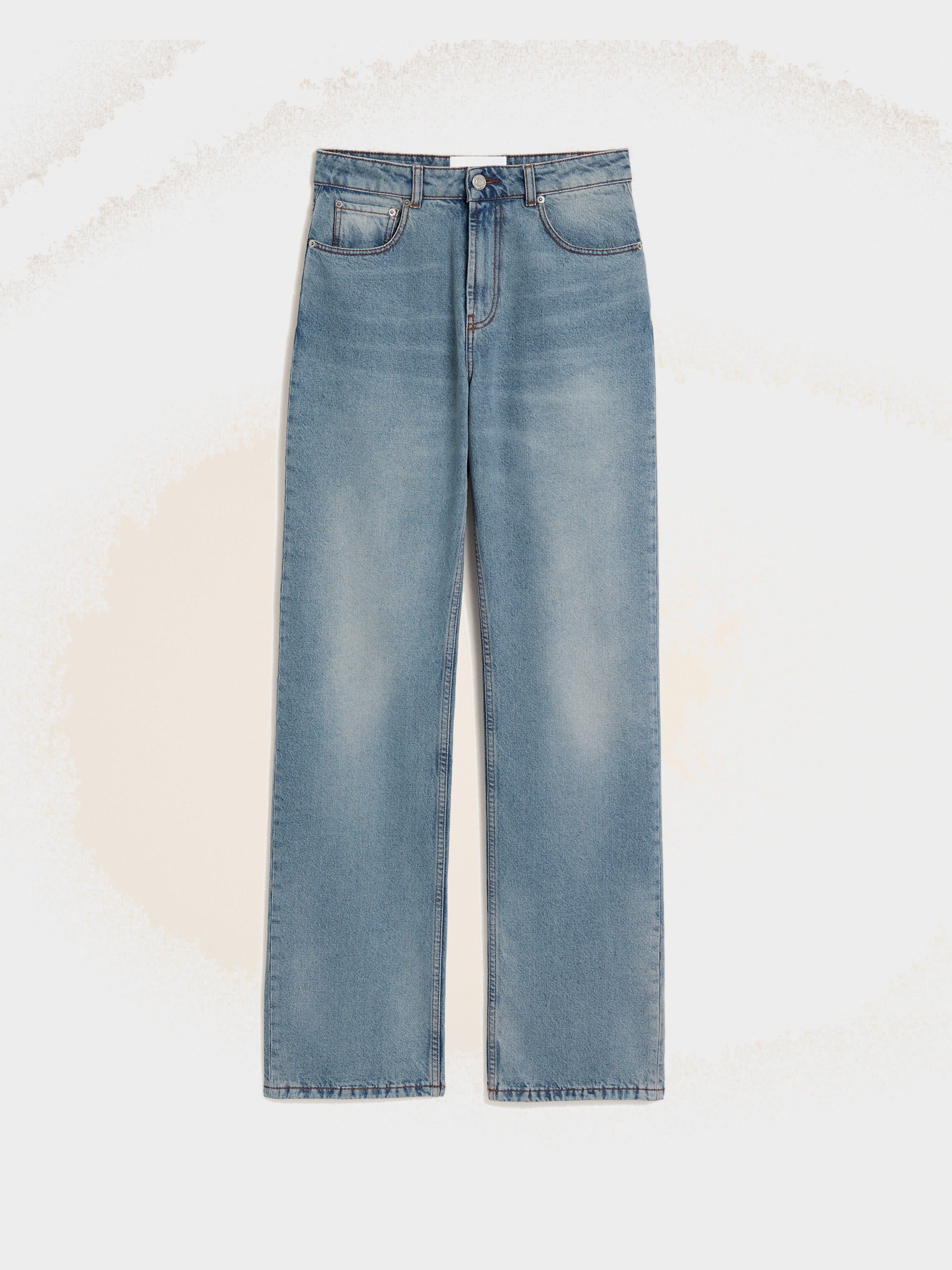 Jean bleu coupe large en coton