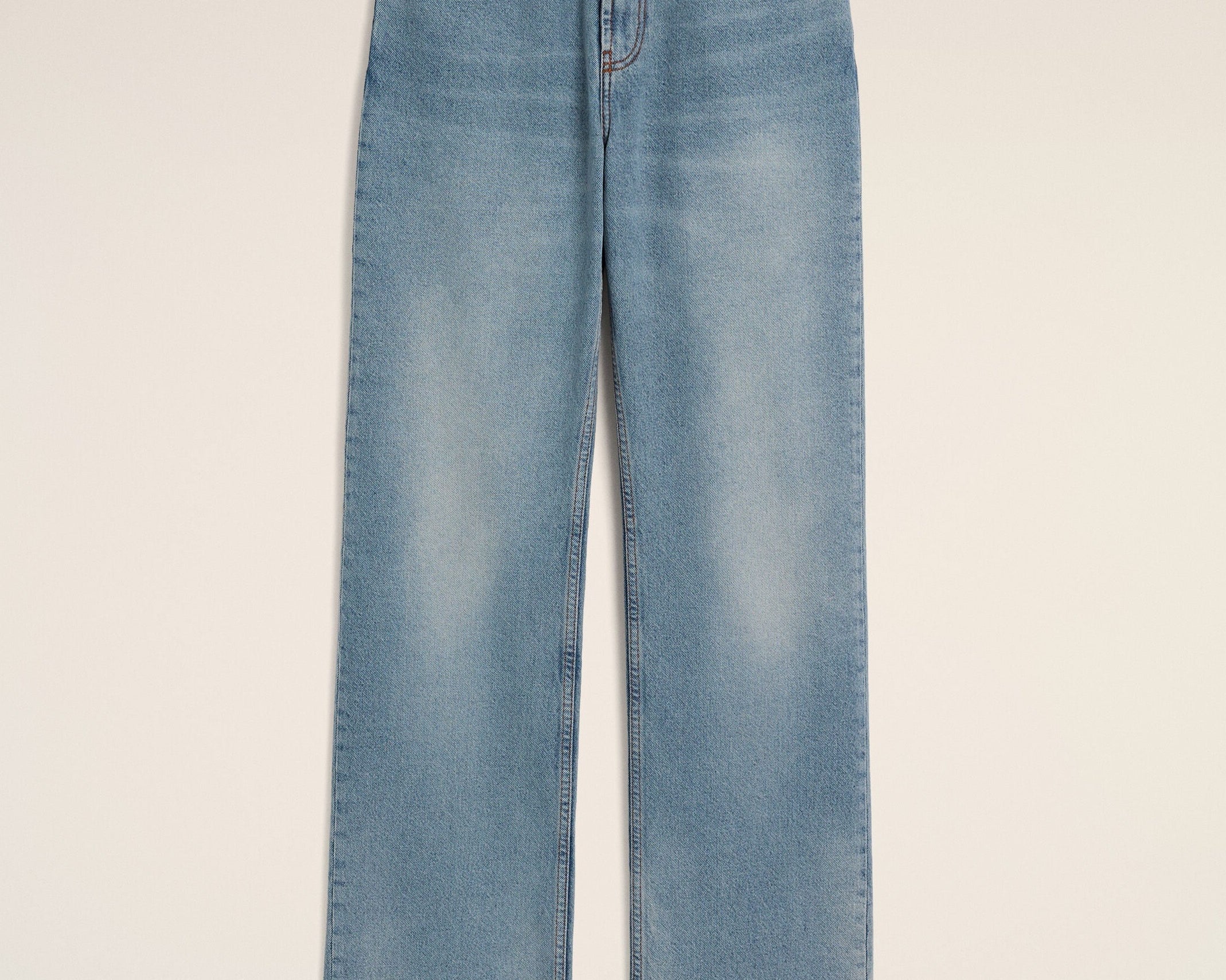 Jean bleu coupe large en coton