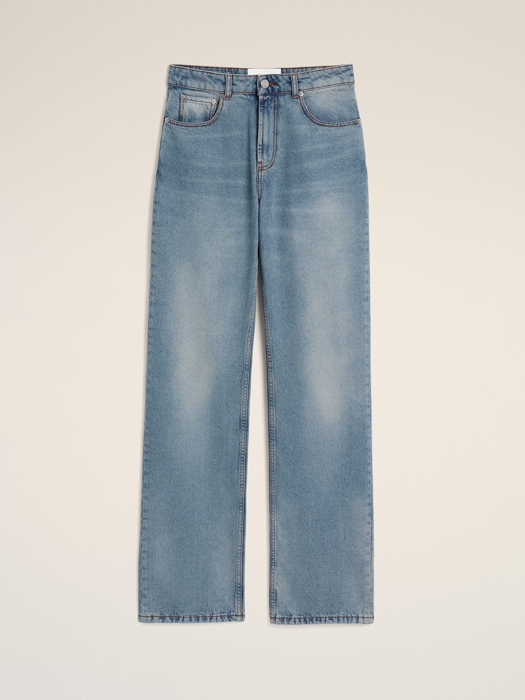 Jean bleu coupe large en coton