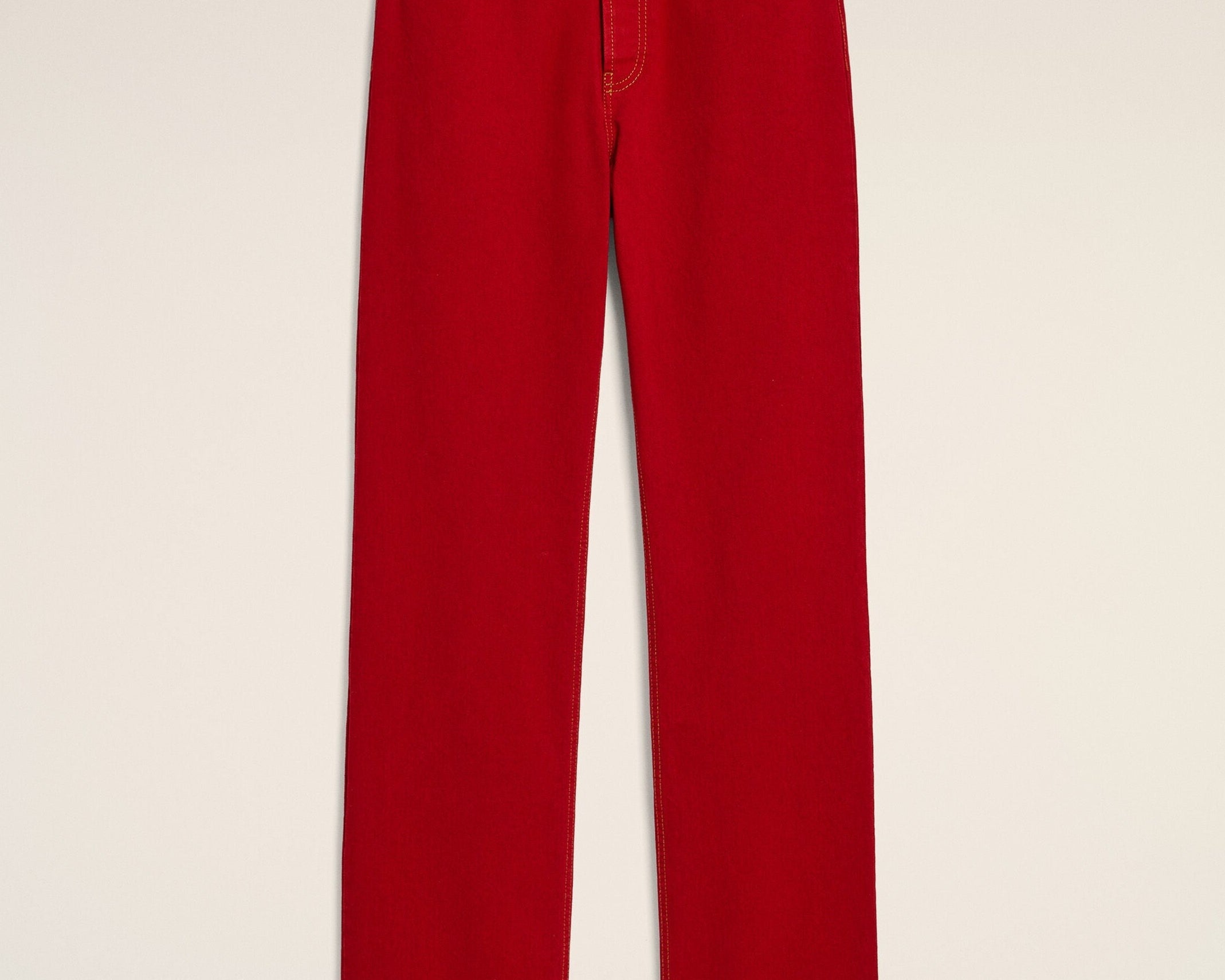 Jean rouge coupe large en coton