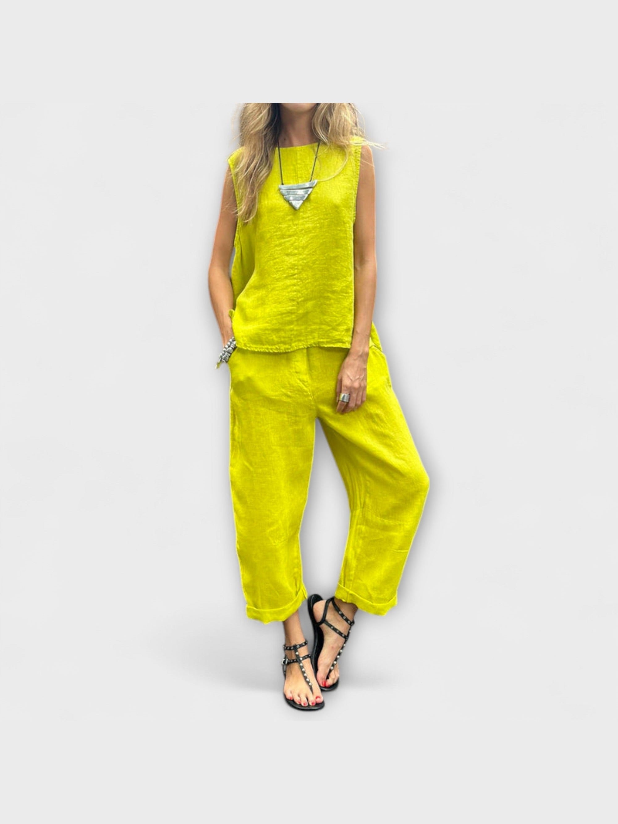 Jennifer - Uvolněný bavlněno-lněný outfit